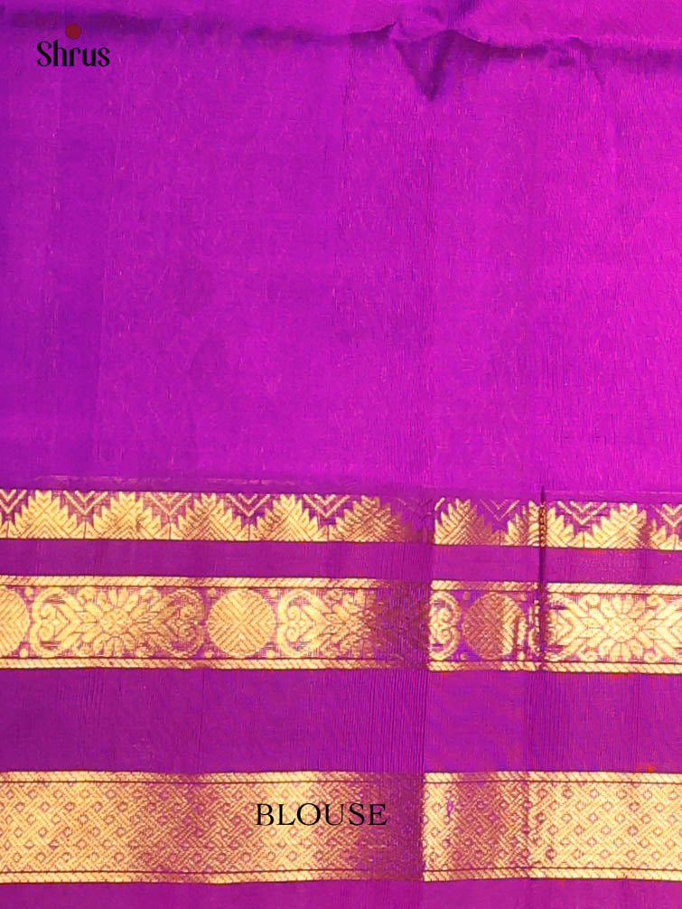 Green & Majenta - Silk Cotton Saree - Shop on Shrus.com
