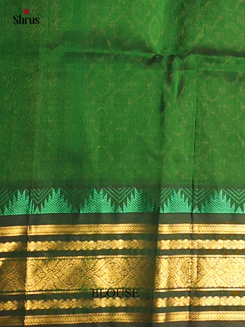 Ice Green & Green - Silk Cotton Saree - Shop on Shrus.com