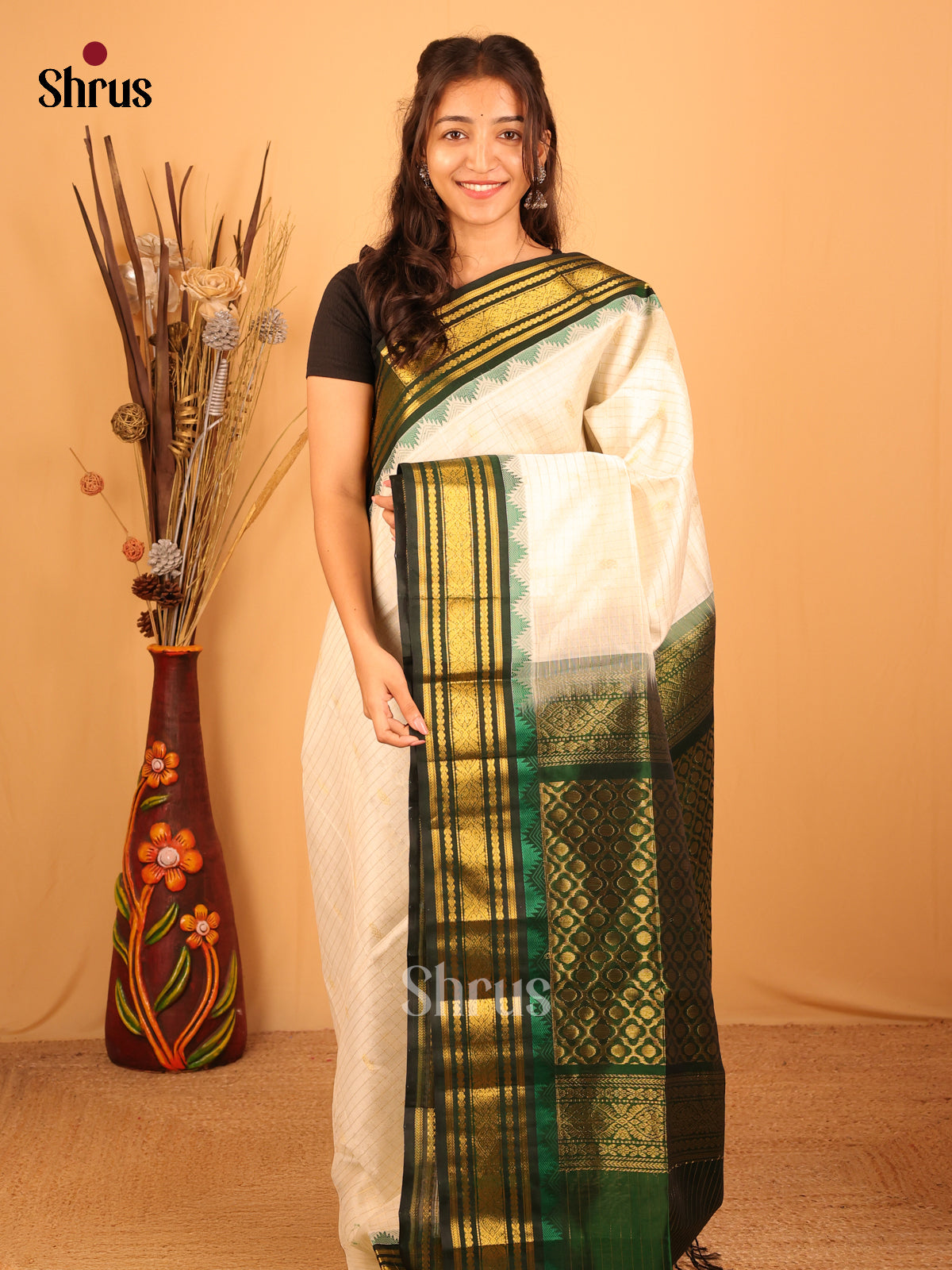 DBS10021 - Silk Cotton Saree - Shop on Shrus.com