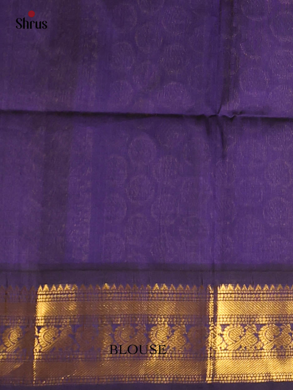 Pista Green & Blue - Silk Cotton Saree - Shop on Shrus.com