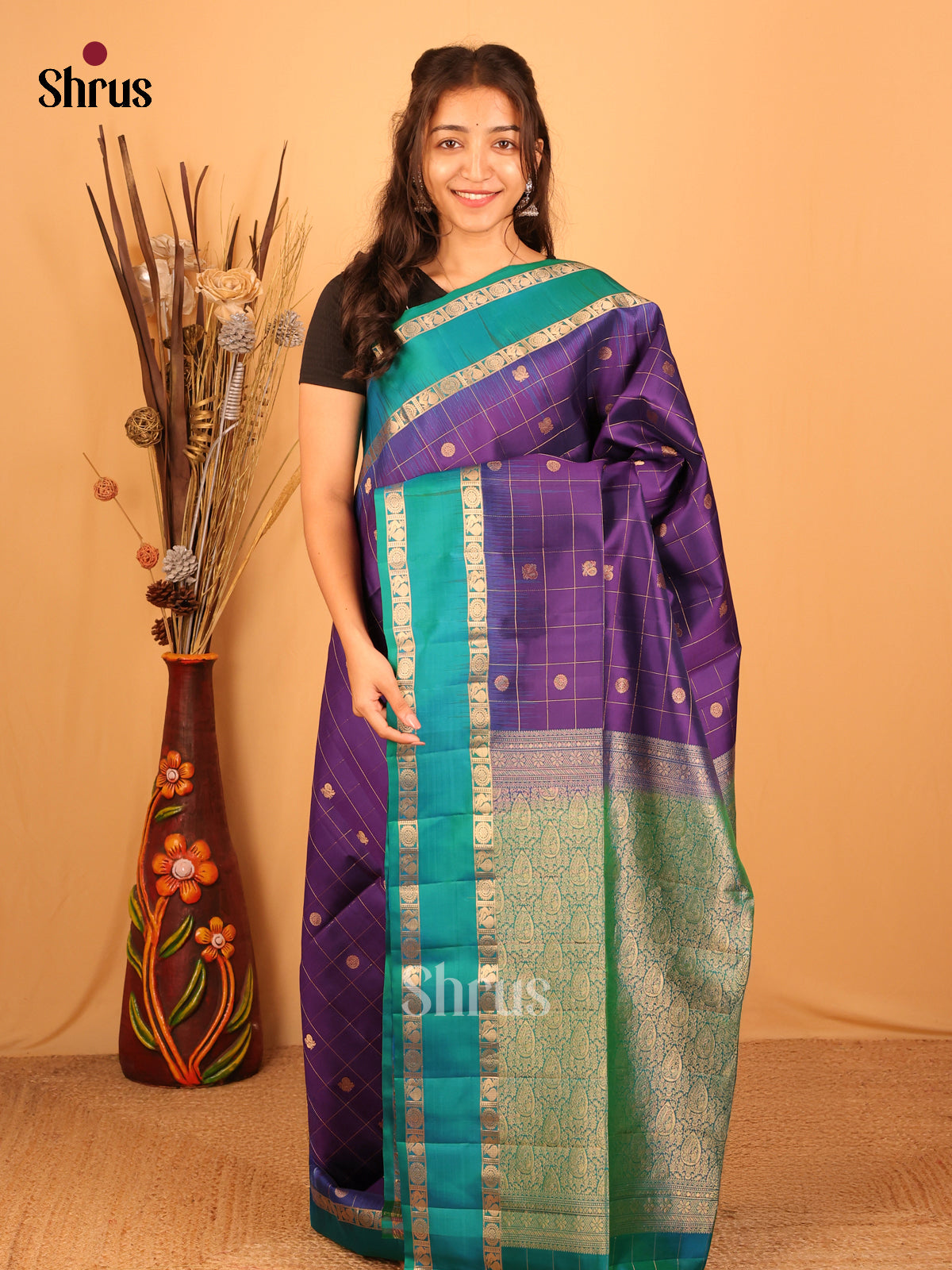 DBS10094 - Soft Silk Saree - Shop on Shrus.com