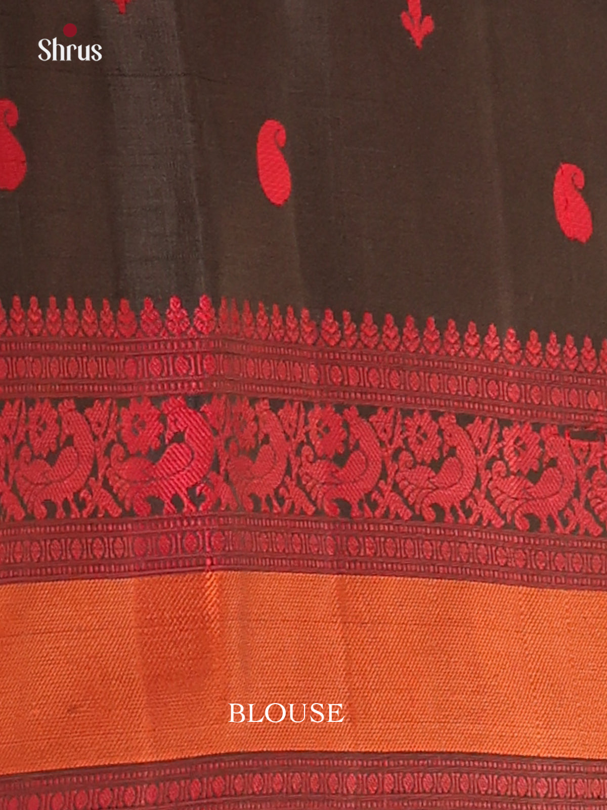 Grey & Red - Soft Silk Saree - Shop on Shrus.com