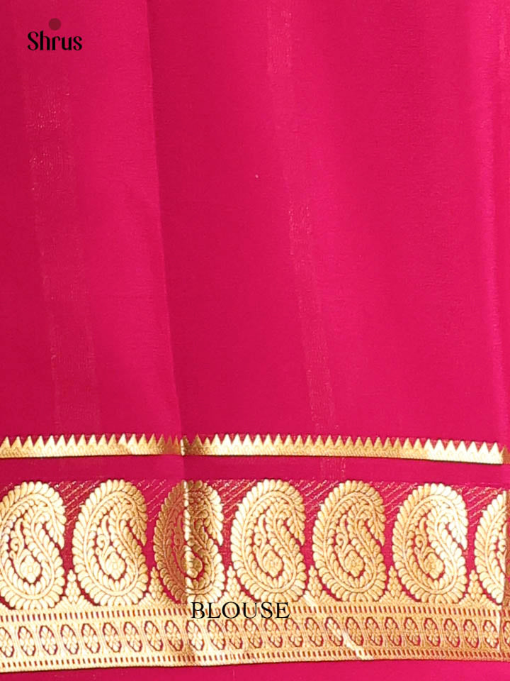 Bottle Green & Majenta - Mysore Silk Saree - Shop on Shrus.com