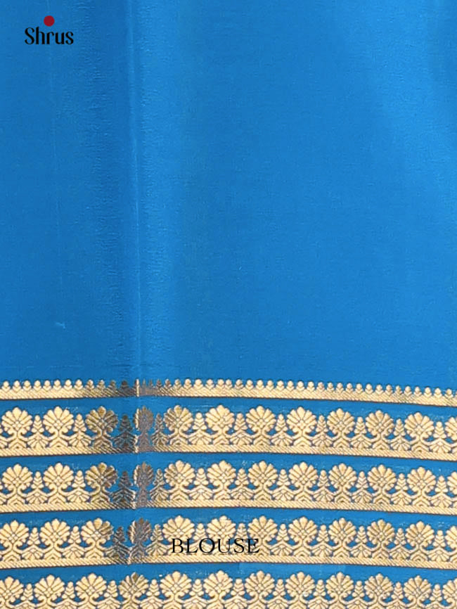 Blue & Teal - Mysore Silk Saree - Shop on Shrus.com