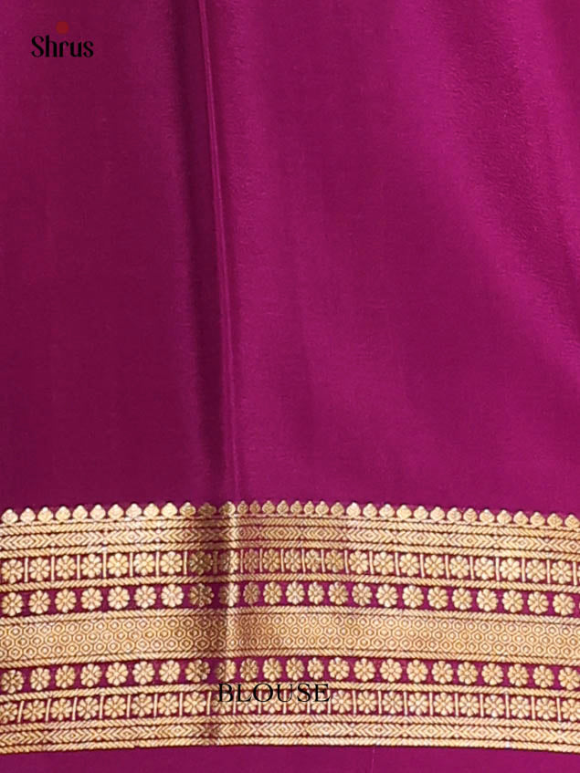 Peacock Green & Purple- Mysore Silk Saree - Shop on Shrus.com