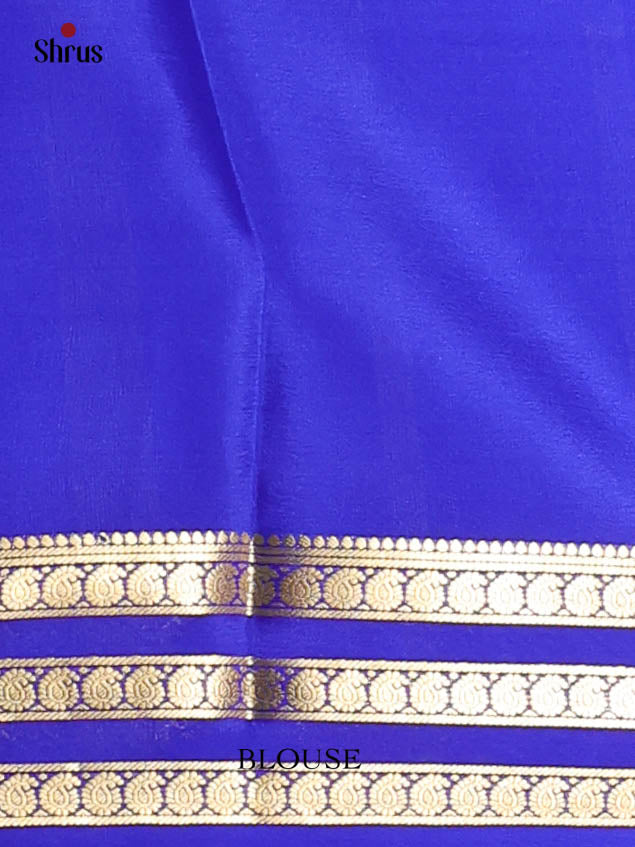Sky Blue & Blue - Mysore Silk Saree - Shop on Shrus.com