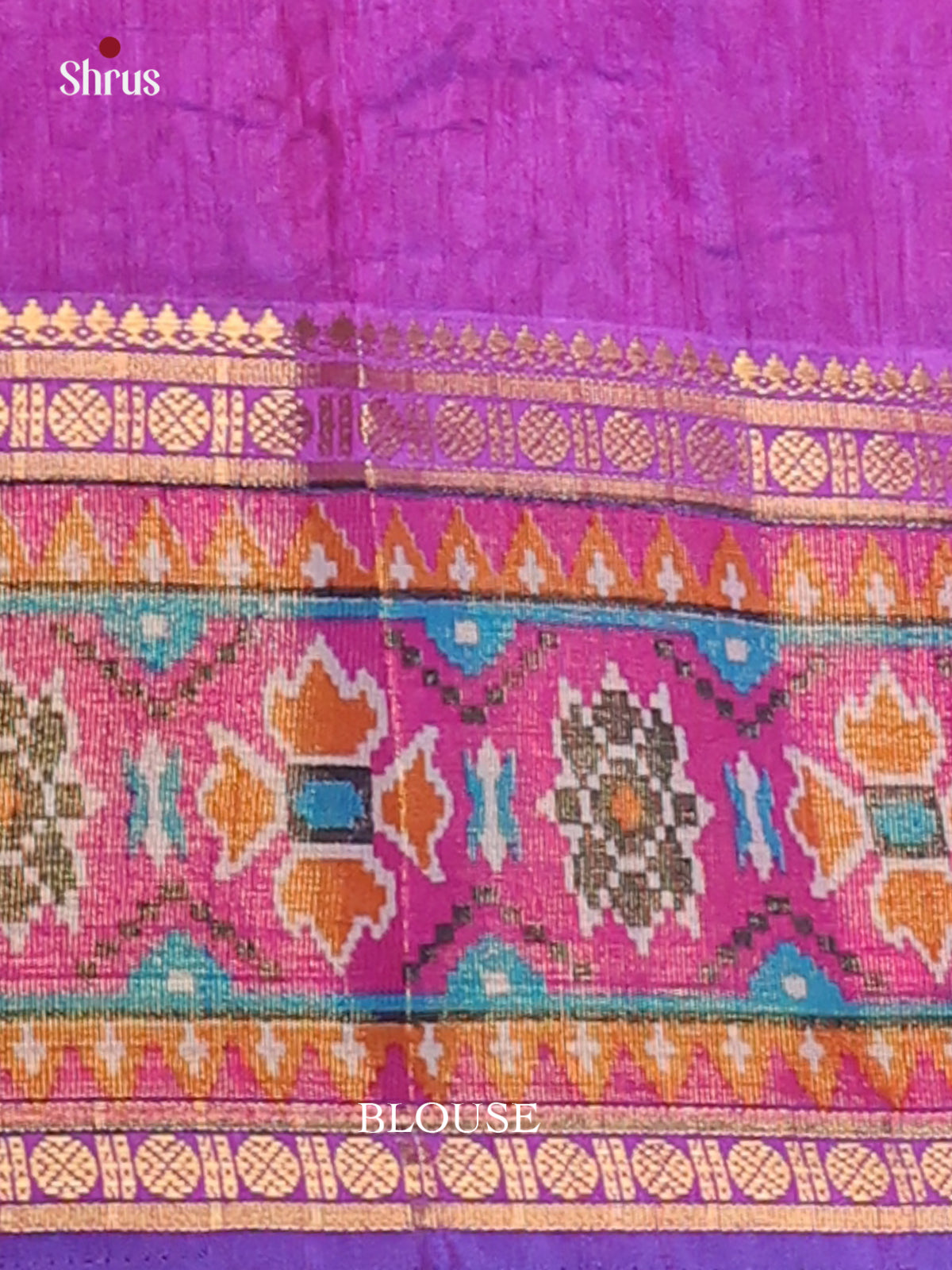 Blue & Purple- Semi Patola  Saree - Shop on Shrus.com