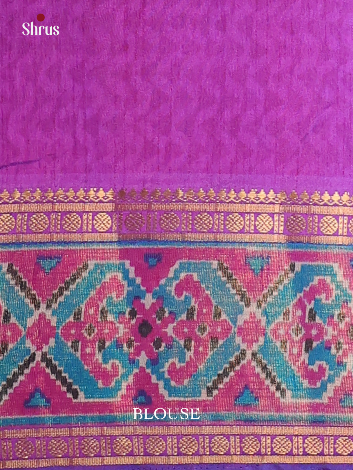 Blue & Purple - Semi Patola  Saree - Shop on Shrus.com