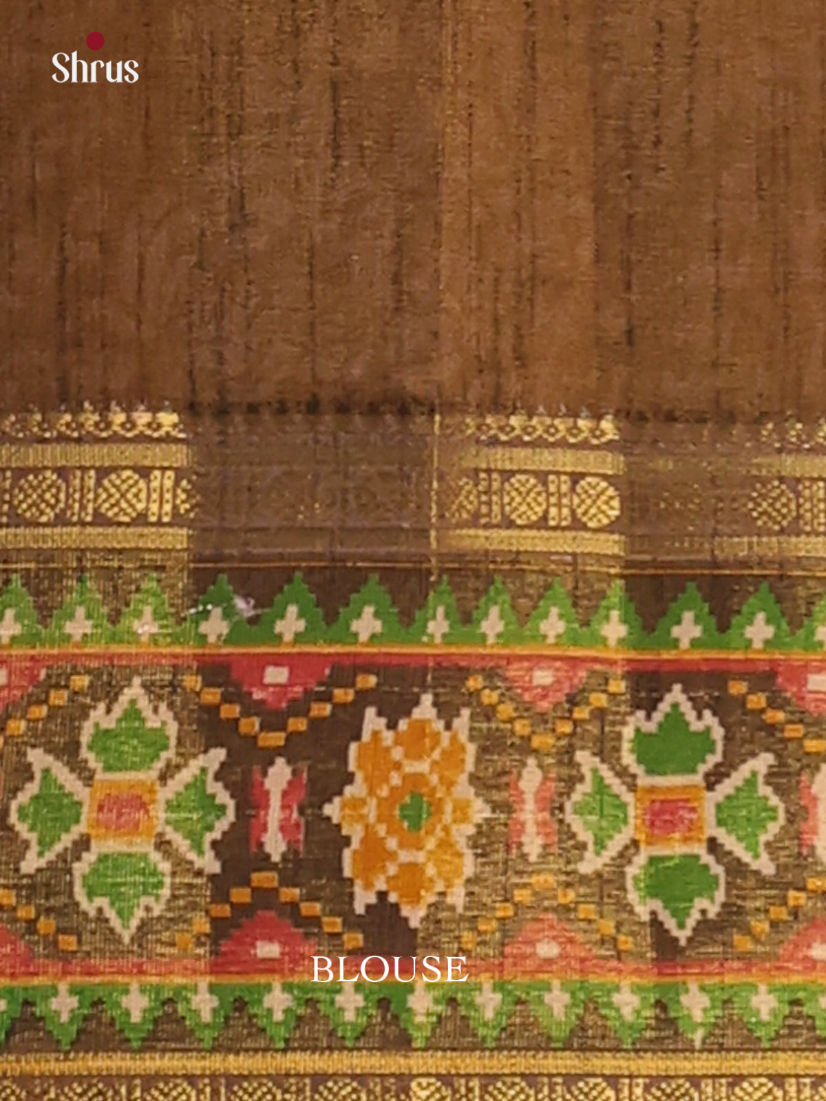Mustard & Army Green - Semi Patola Saree - Shop on Shrus.com