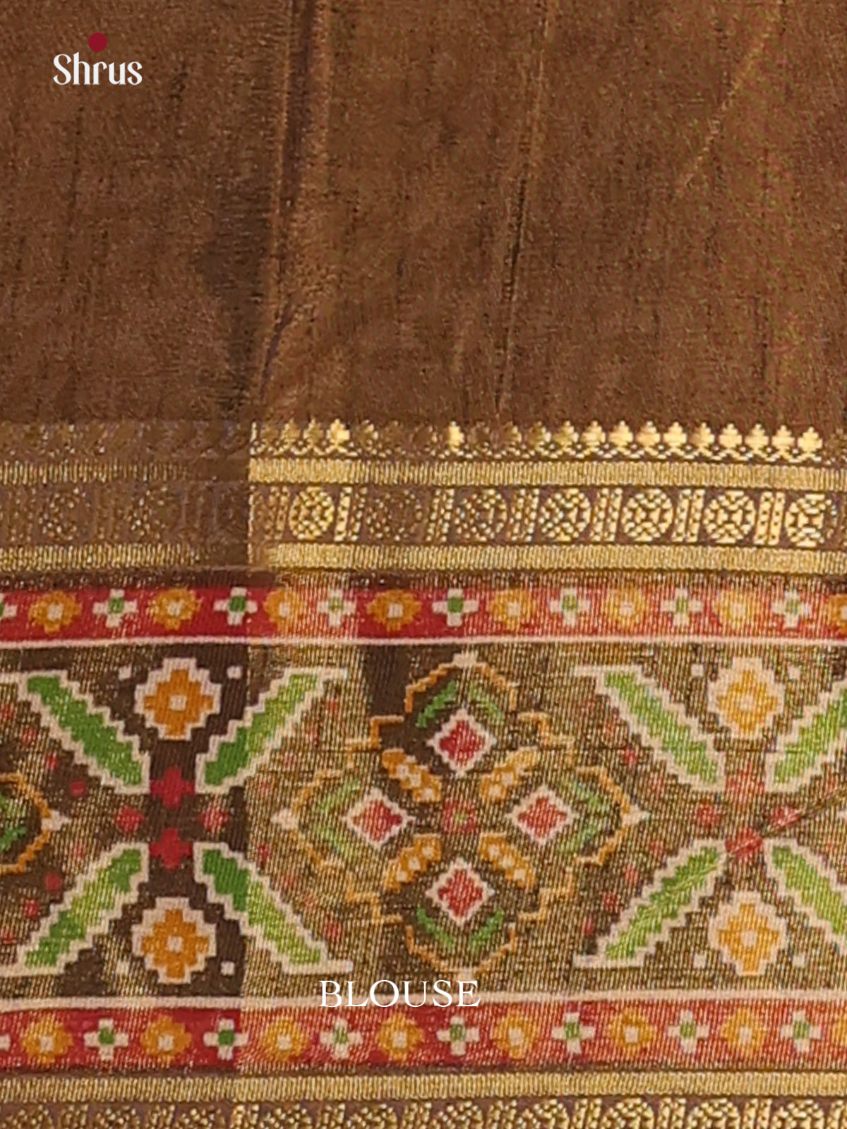Mustard & Army Green - Semi Patola Saree - Shop on Shrus.com