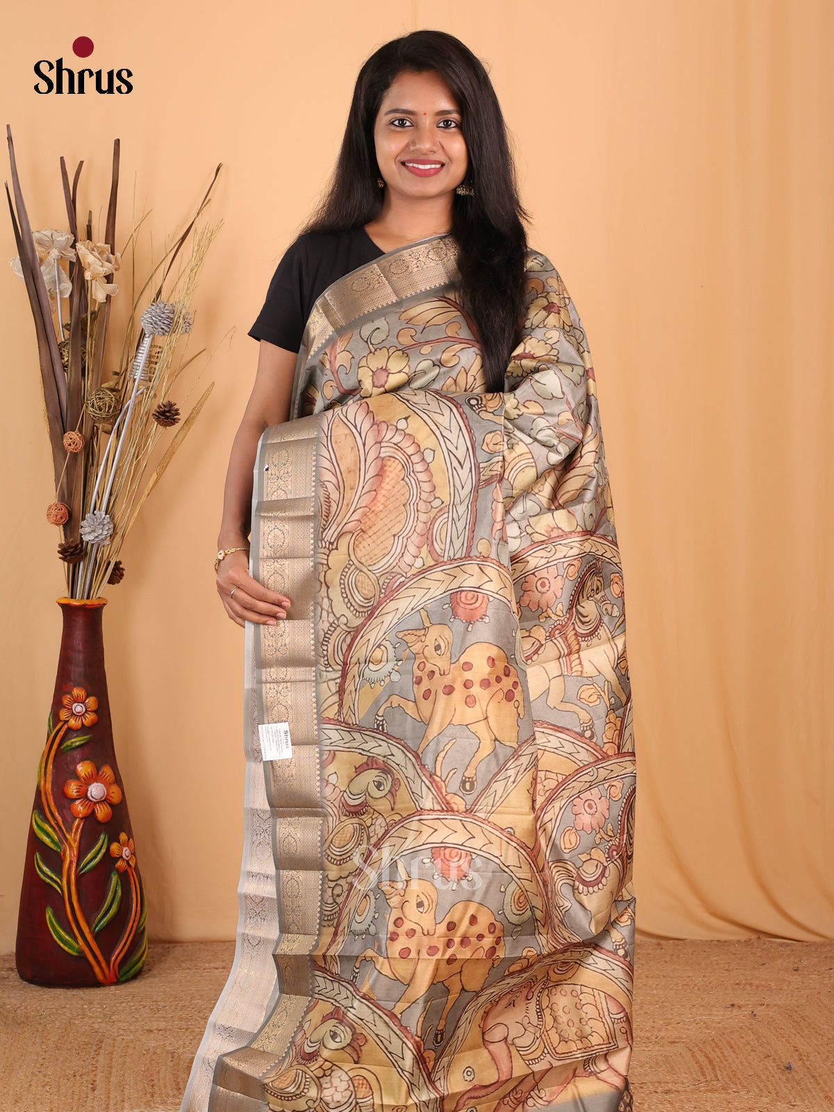 DBS24123 - Chennur-Print Saree - Shop on Shrus.com
