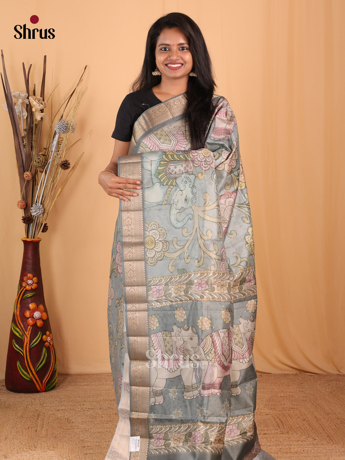 DBS24128 - Chennur-Print Saree - Shop on Shrus.com