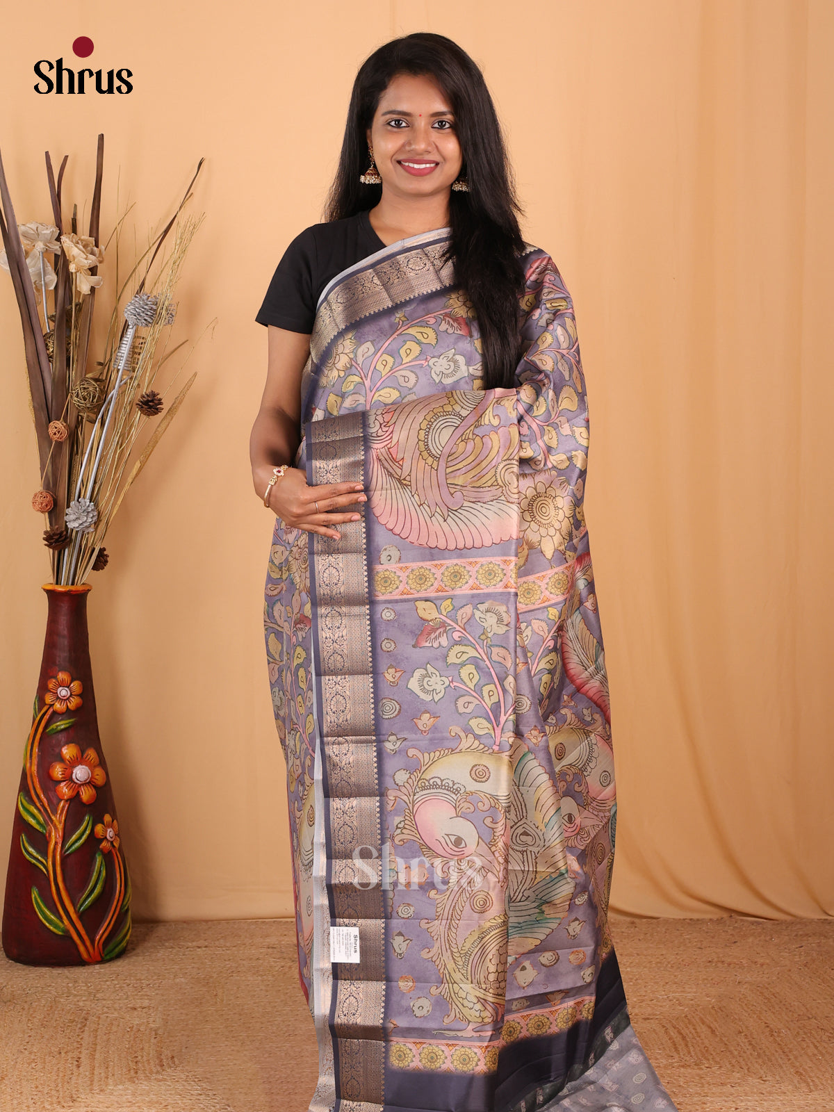 DBS24139 - Chennur-Print Saree - Shop on Shrus.com