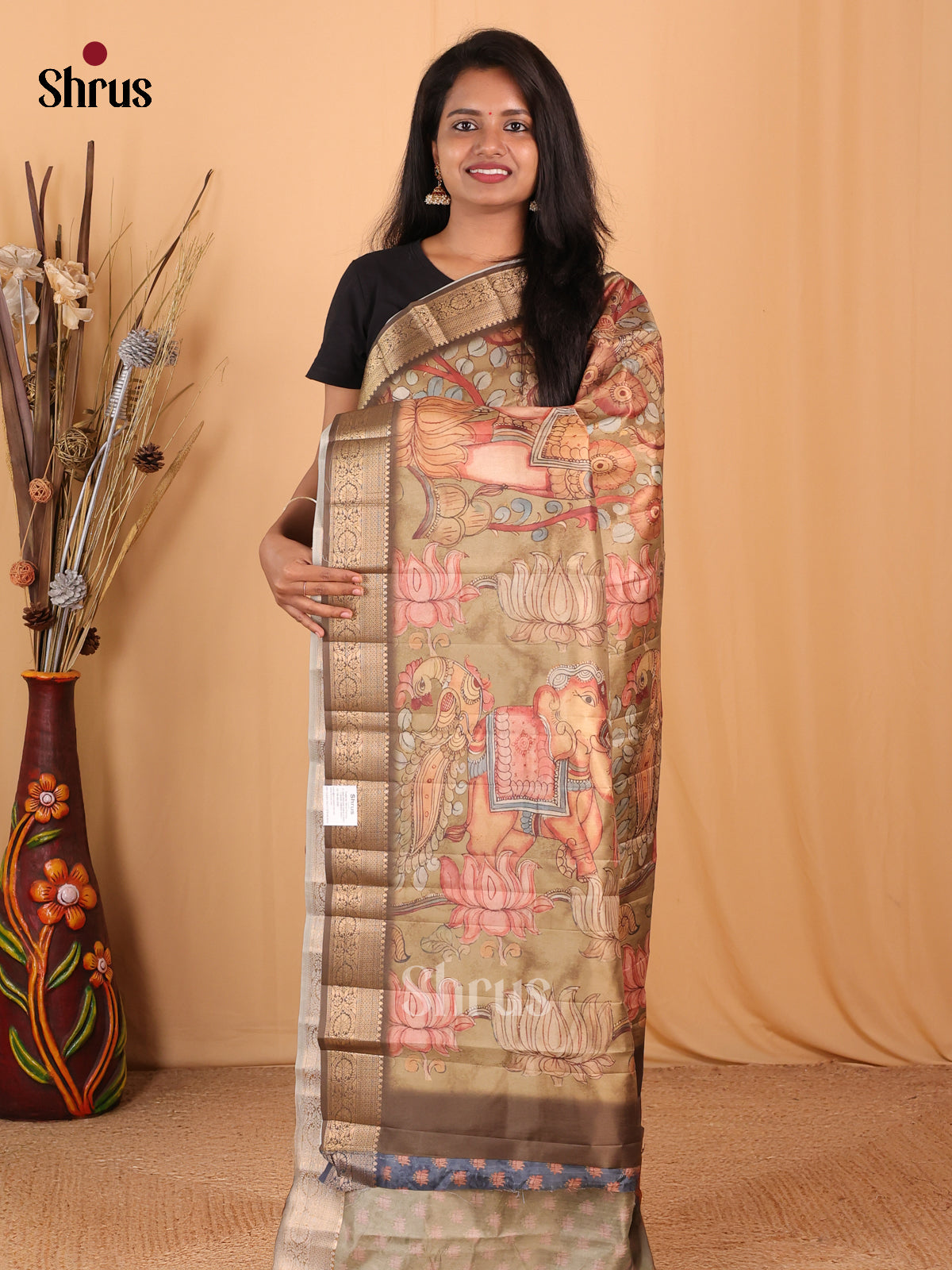 DBS24140 - Chennur-Print Saree - Shop on Shrus.com