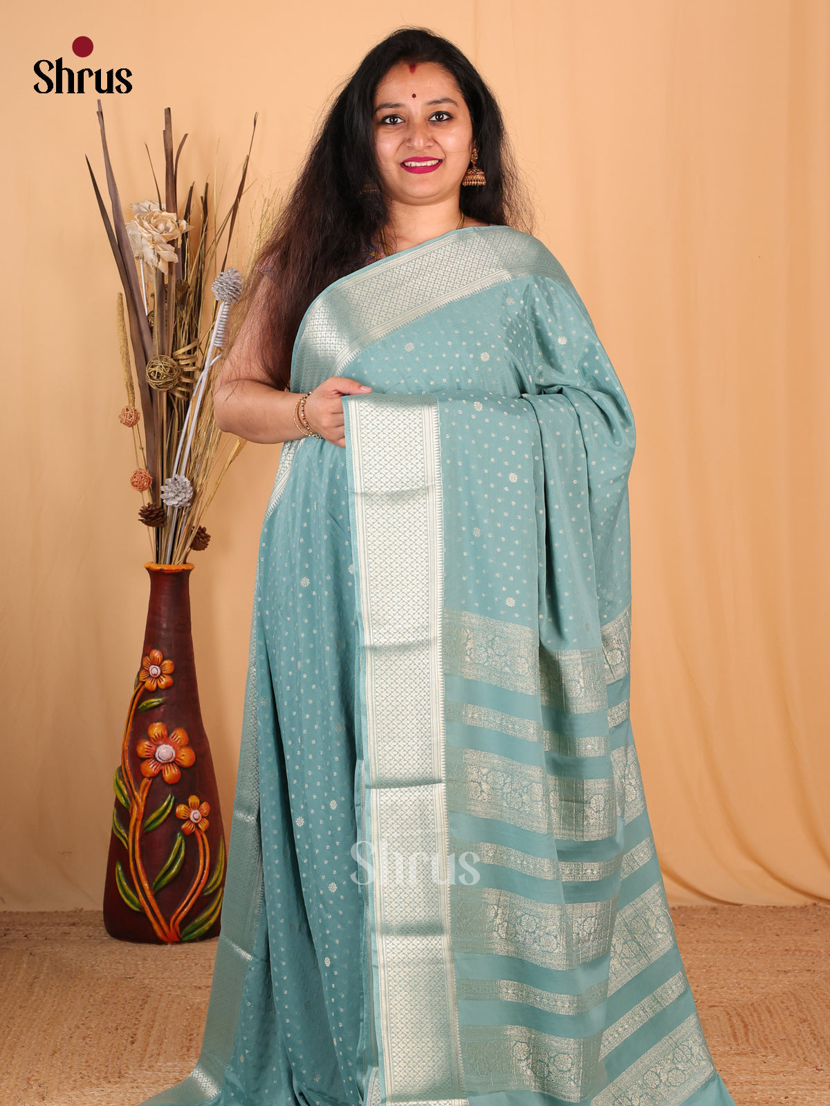 Pastel Green(Single Tone) - Mysoresilk-halfpure Saree - Shop on Shrus.com