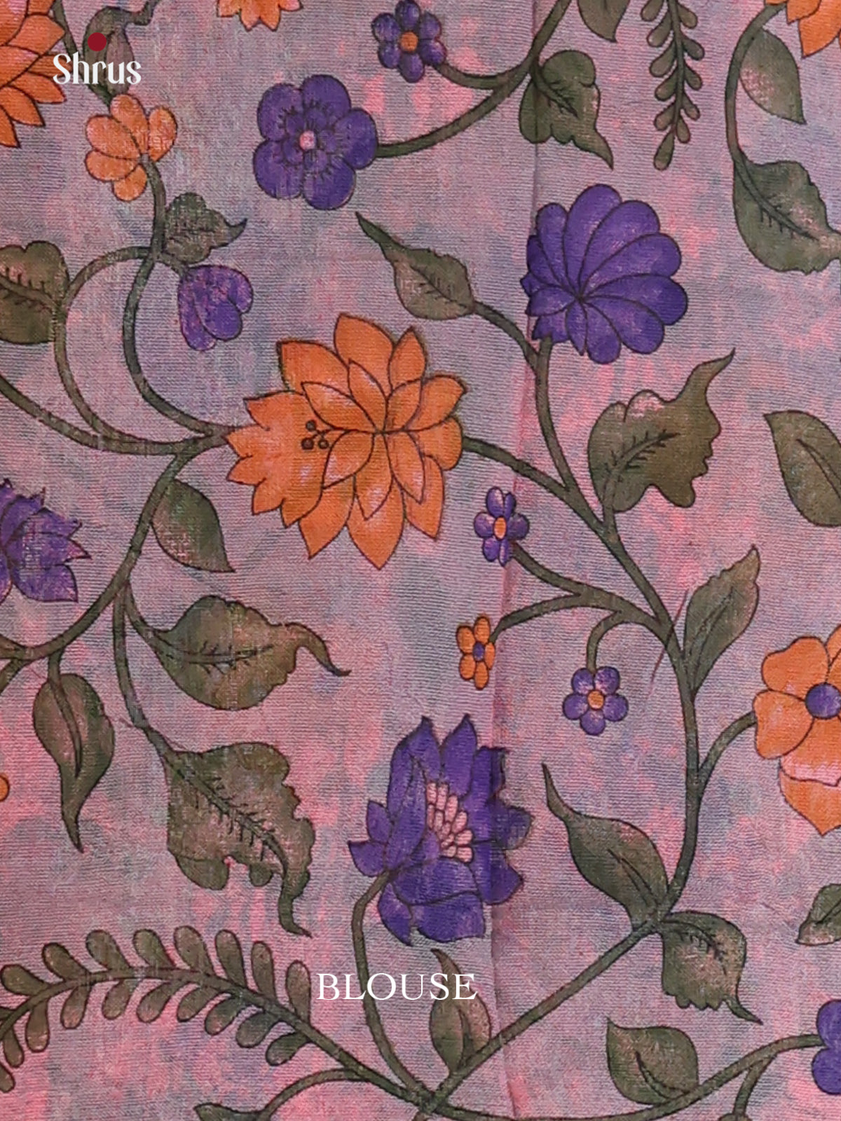 Dusty Brown & Lavender - Bengal cotton Saree - Shop on Shrus.com