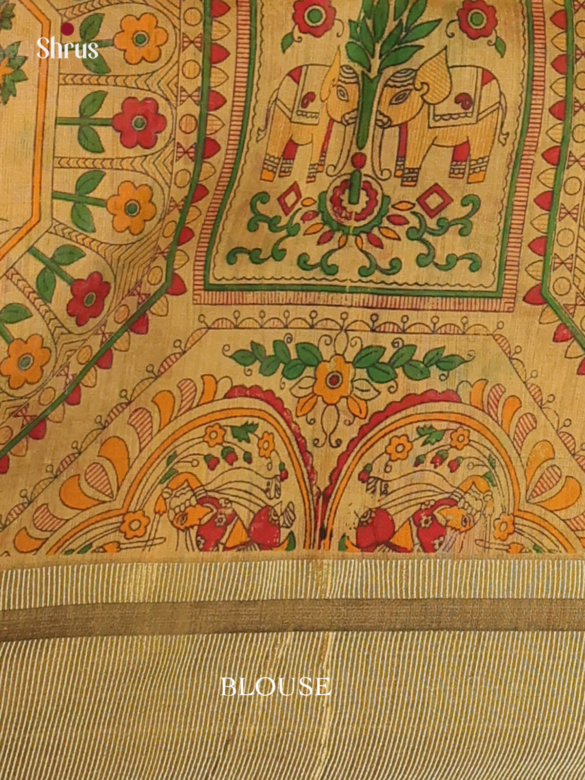 Red & Beige- Bengal cotton Saree - Shop on Shrus.com