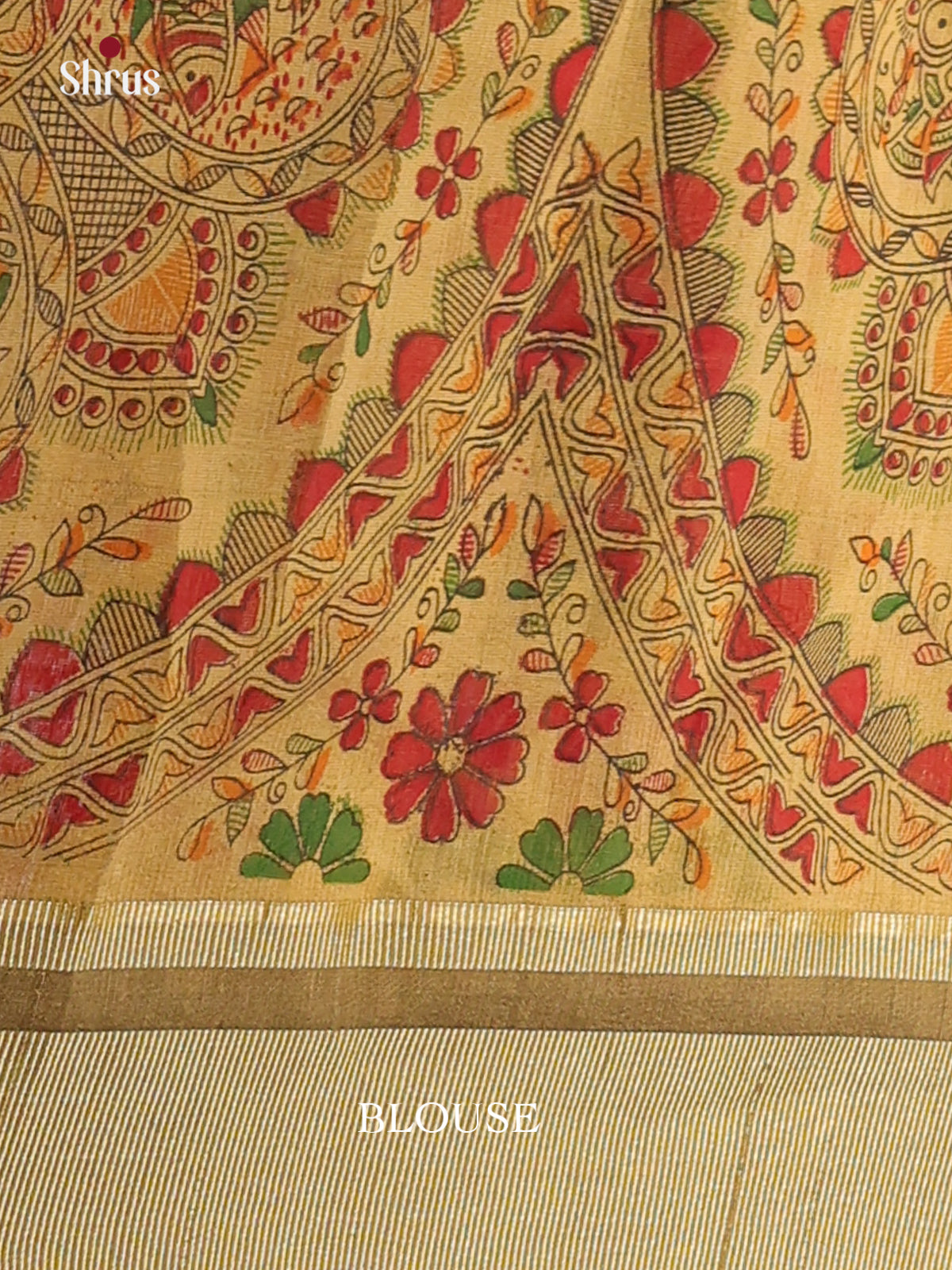 Pink & Beige - Bengal cotton Saree - Shop on Shrus.com