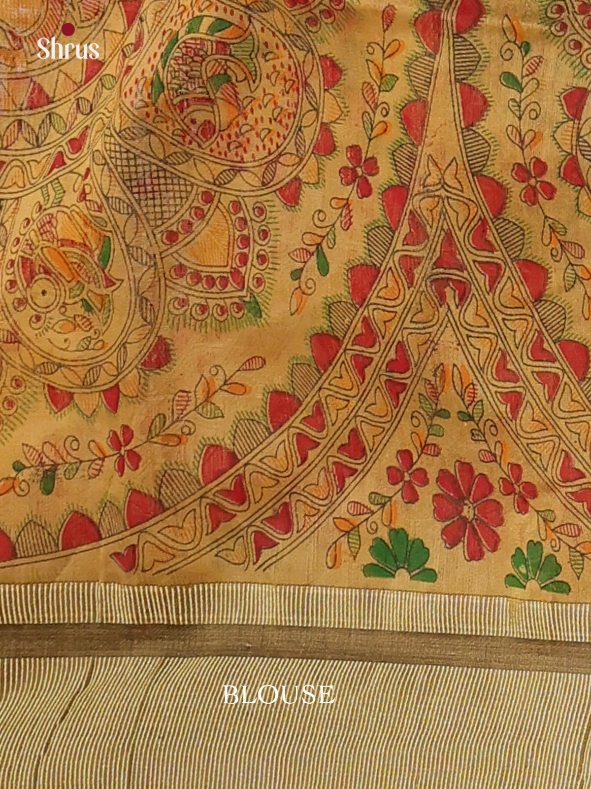 Red & Beige - Bengal cotton Saree - Shop on Shrus.com