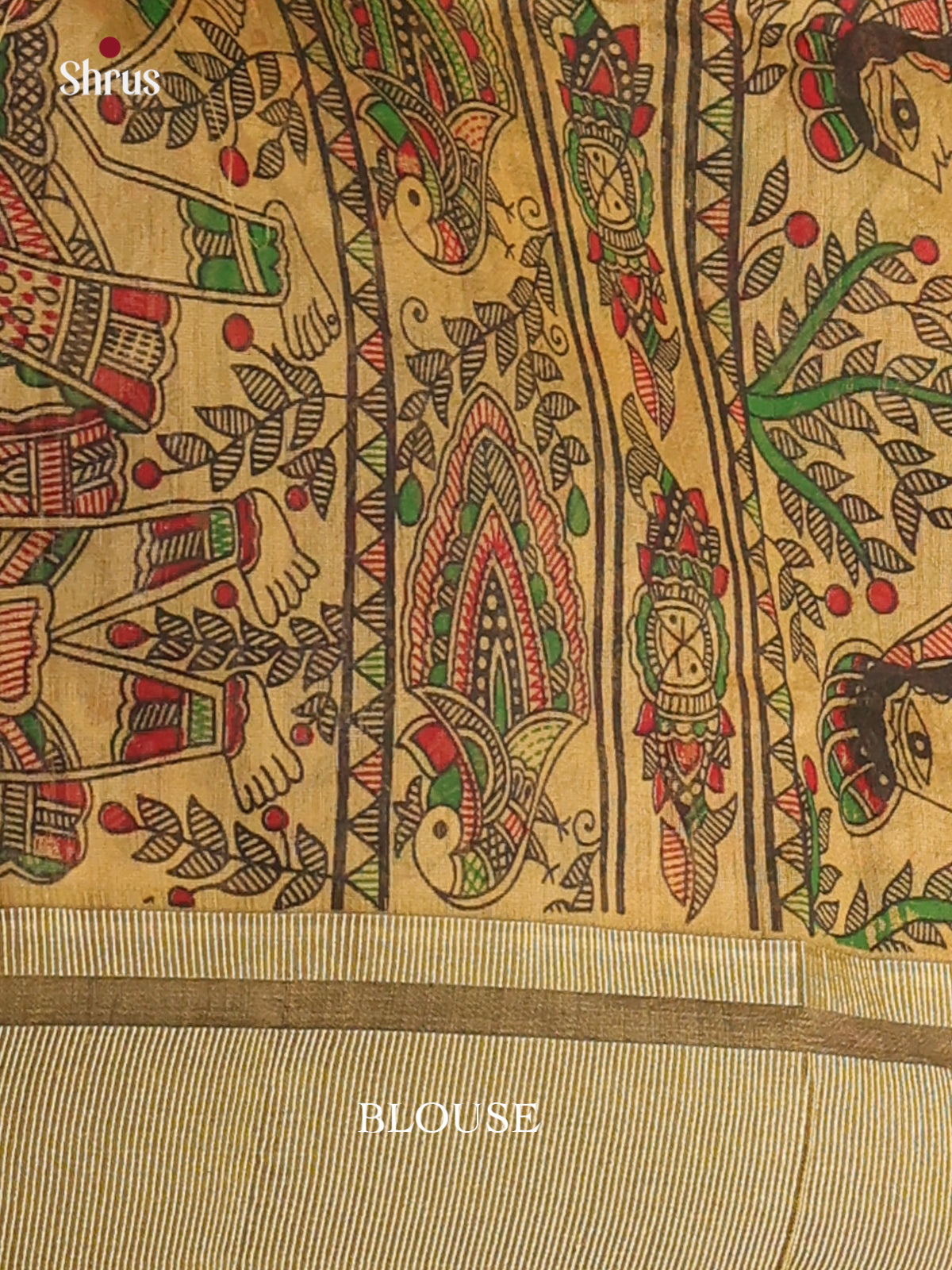 Green & Beige - Bengal cotton Saree - Shop on Shrus.com