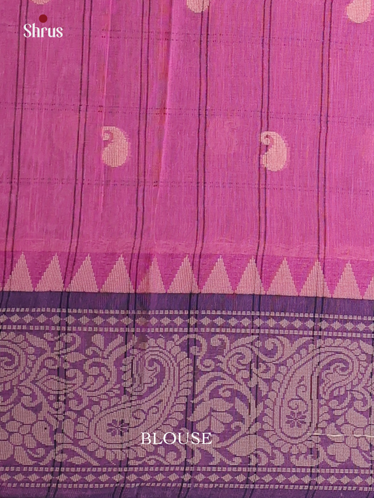 Pink & Purple - Bengal cotton Saree - Shop on Shrus.com