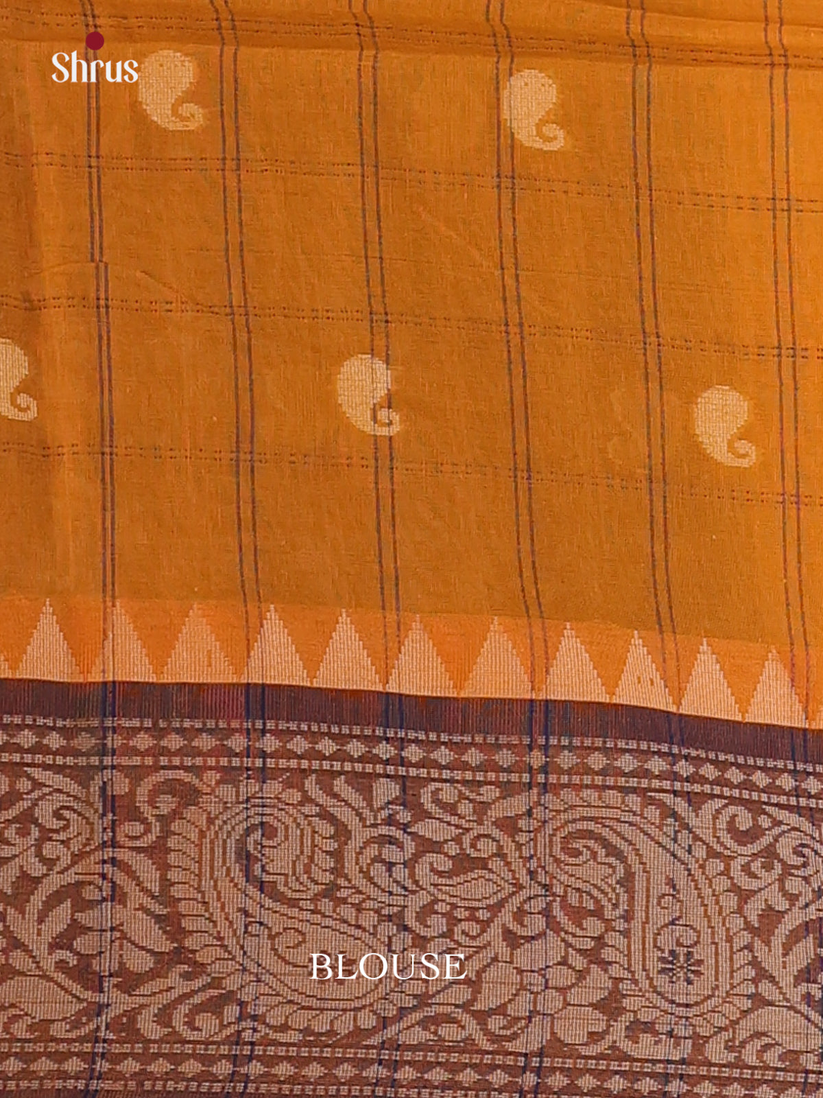 Mustard & Blue - Bengal cotton Saree - Shop on Shrus.com