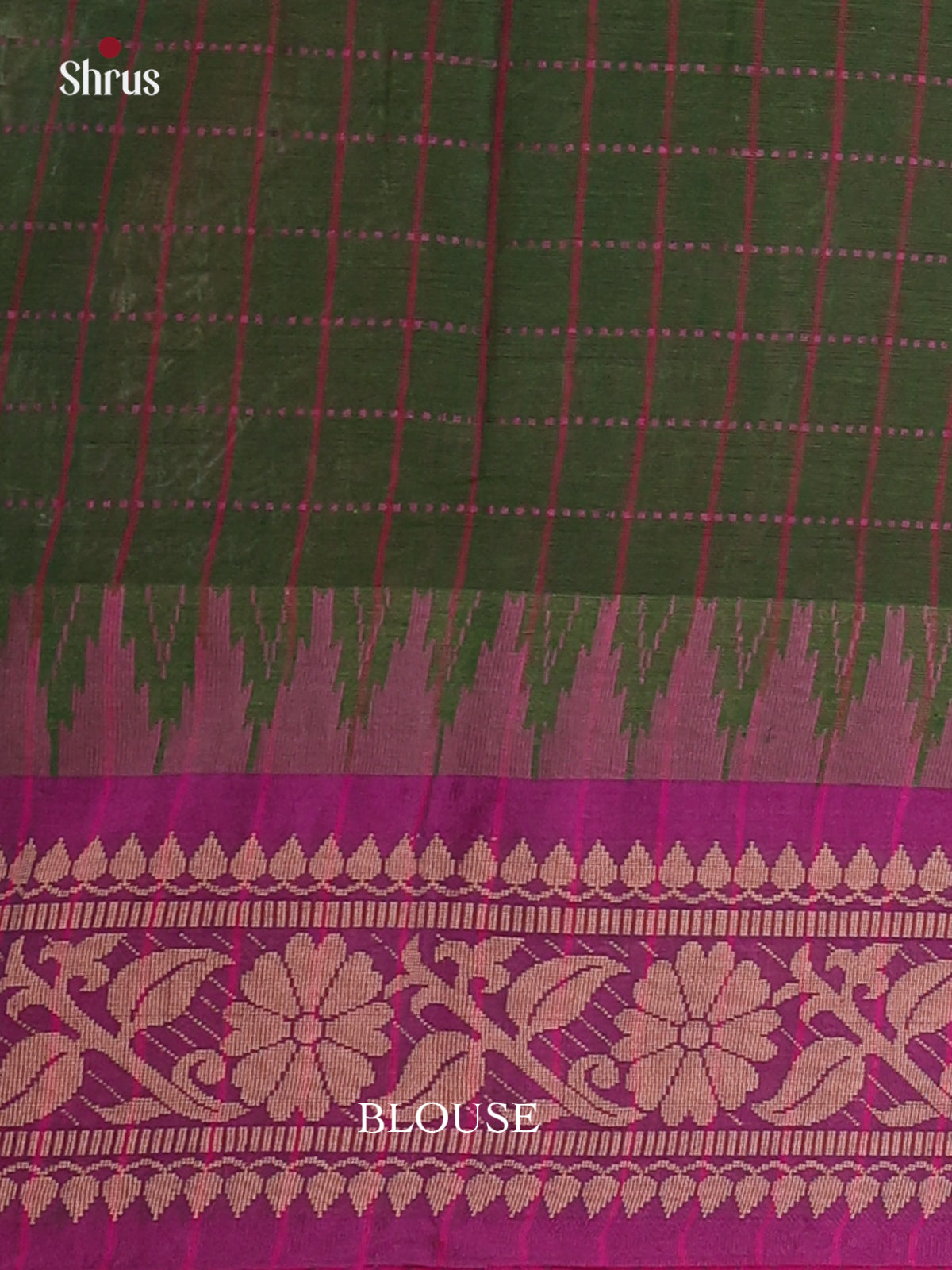 Green & Purple- Bengal cotton Saree - Shop on Shrus.com