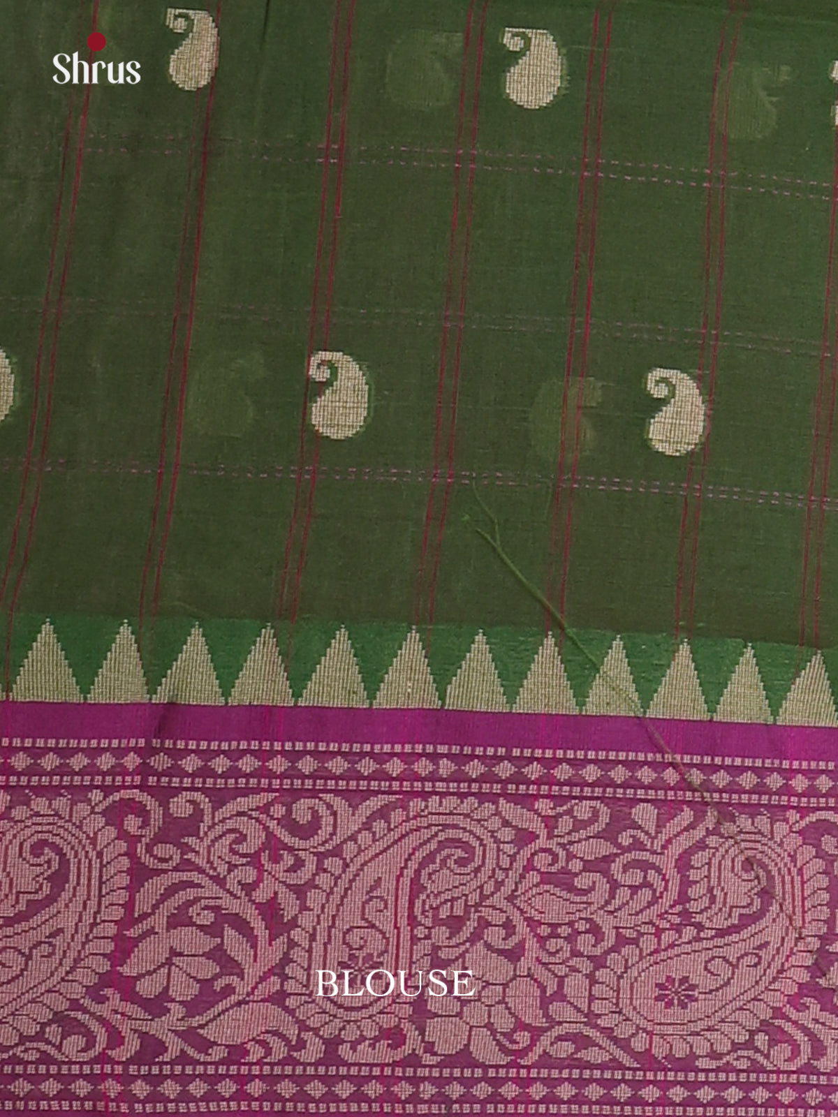 Green & Purple - Bengal cotton Saree - Shop on Shrus.com