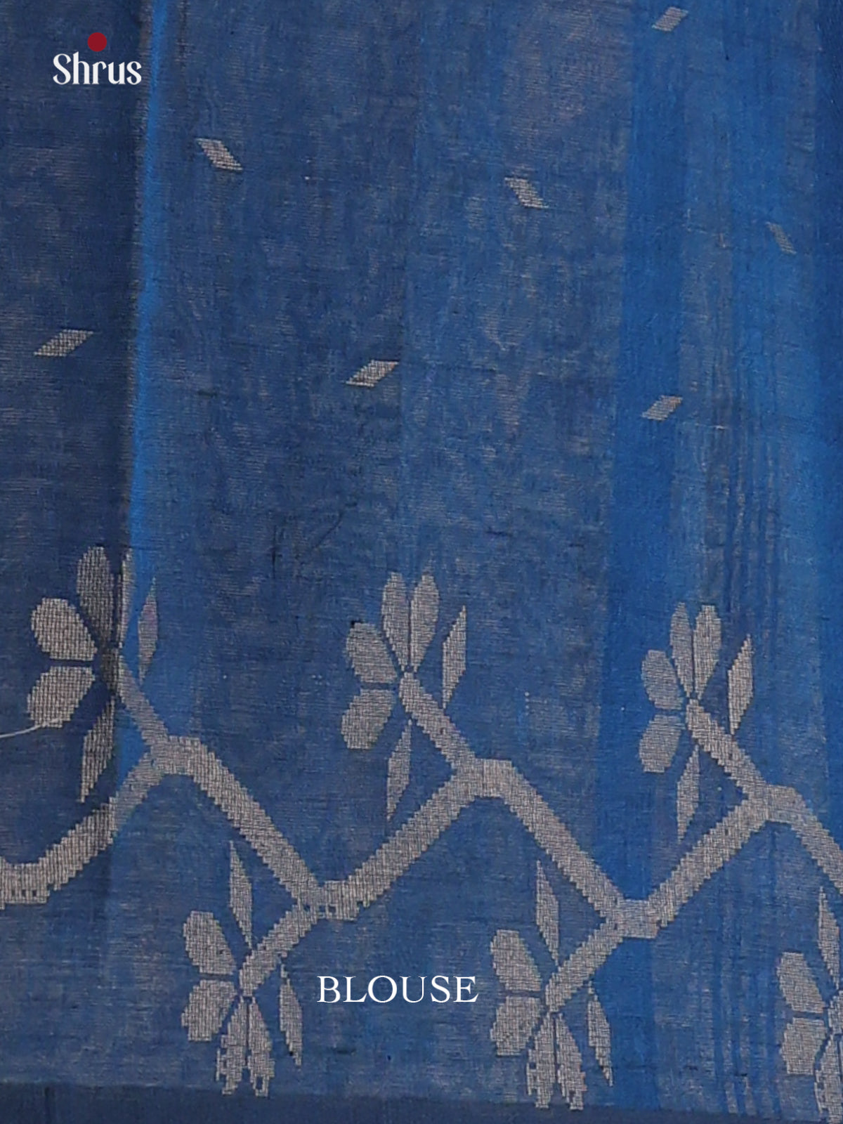 Blue & Grey- Bengal cotton Saree - Shop on Shrus.com