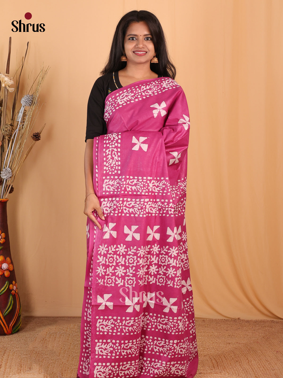 Majenta - Bhatik Saree - Shop on Shrus.com