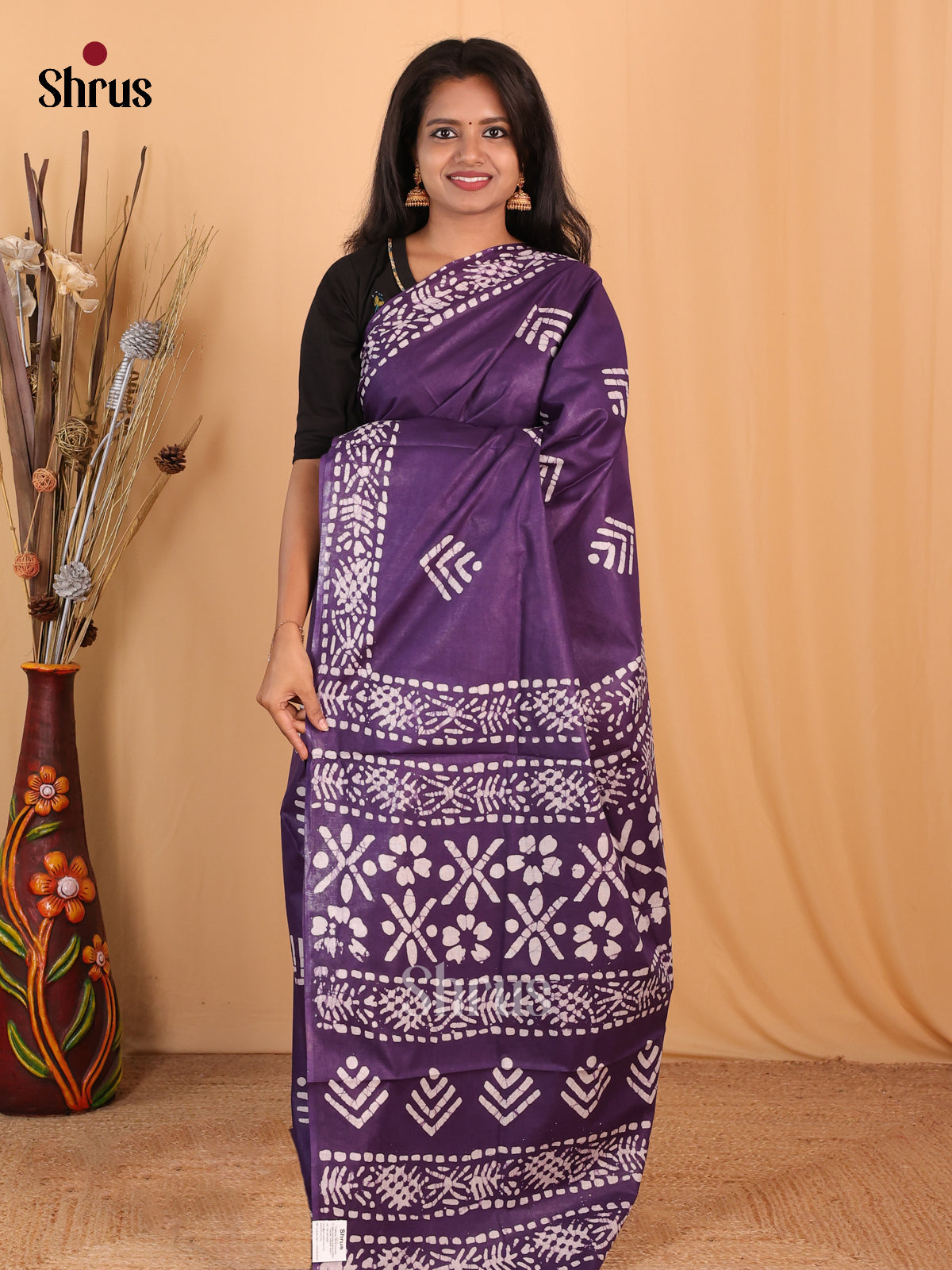 Violet - Bhatik Saree - Shop on Shrus.com