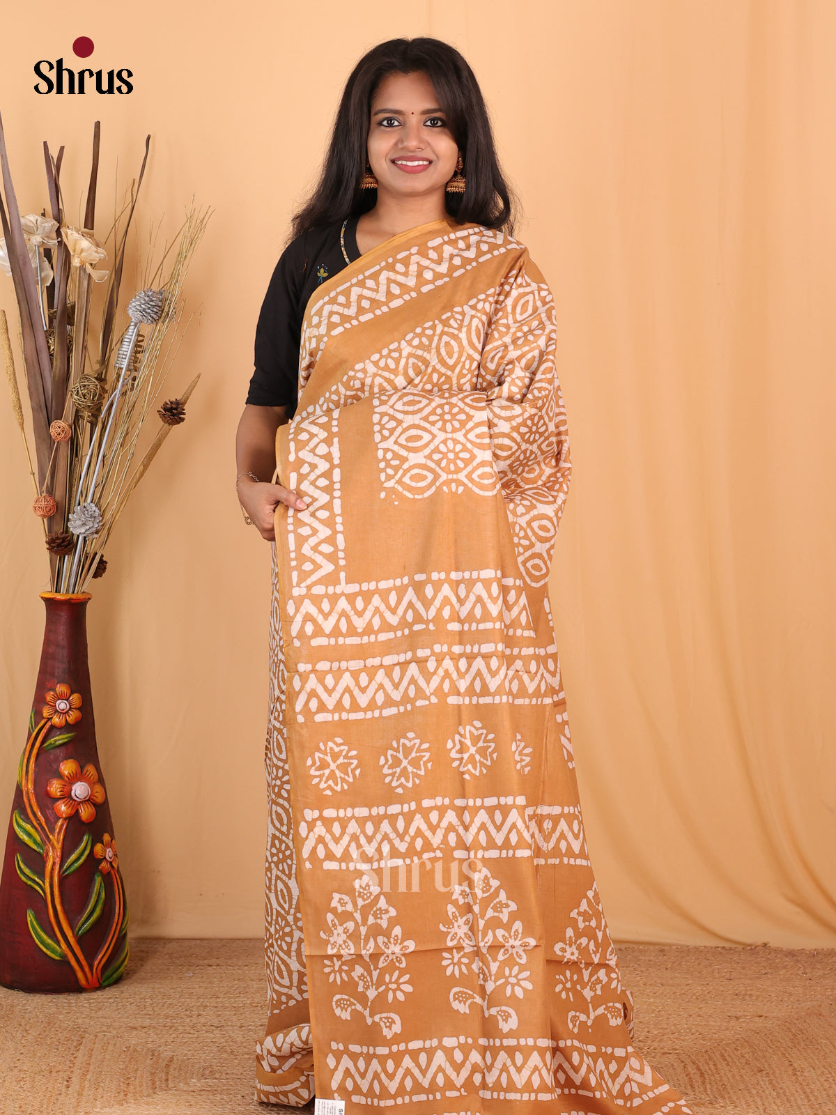 Chickoo - Bhatik Saree - Shop on Shrus.com