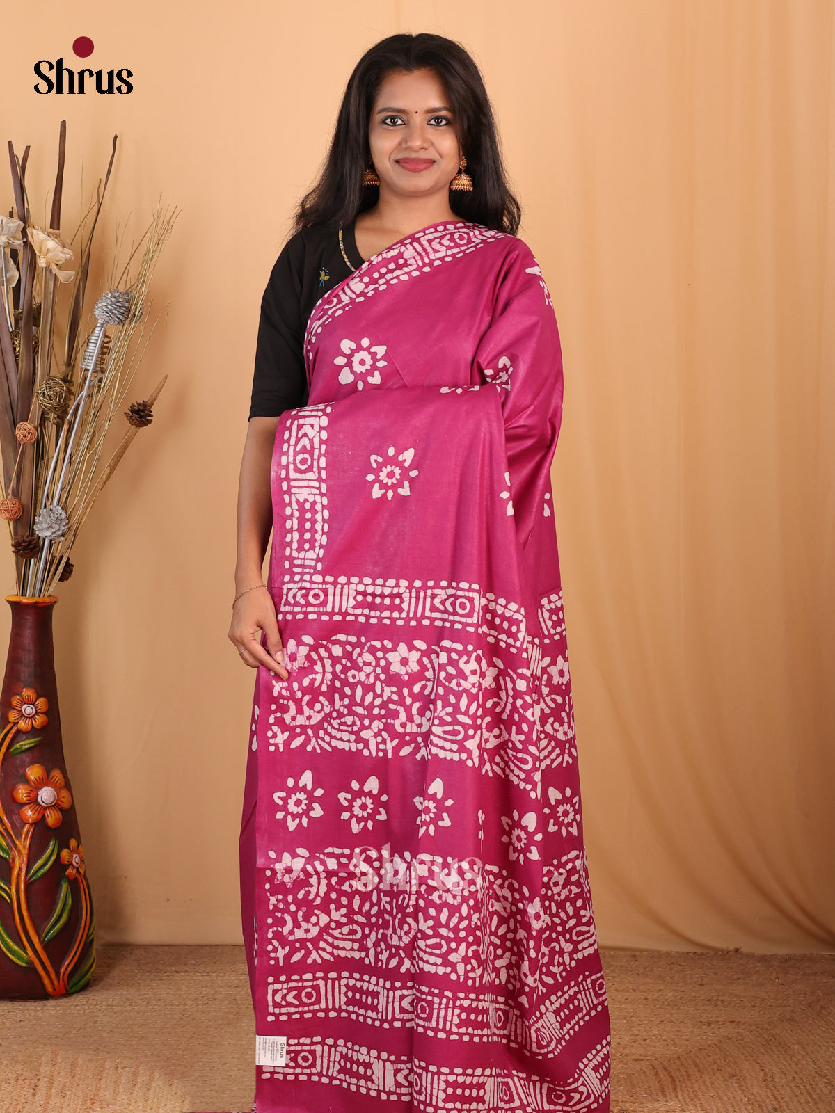 Purple - Bhatik Saree - Shop on Shrus.com