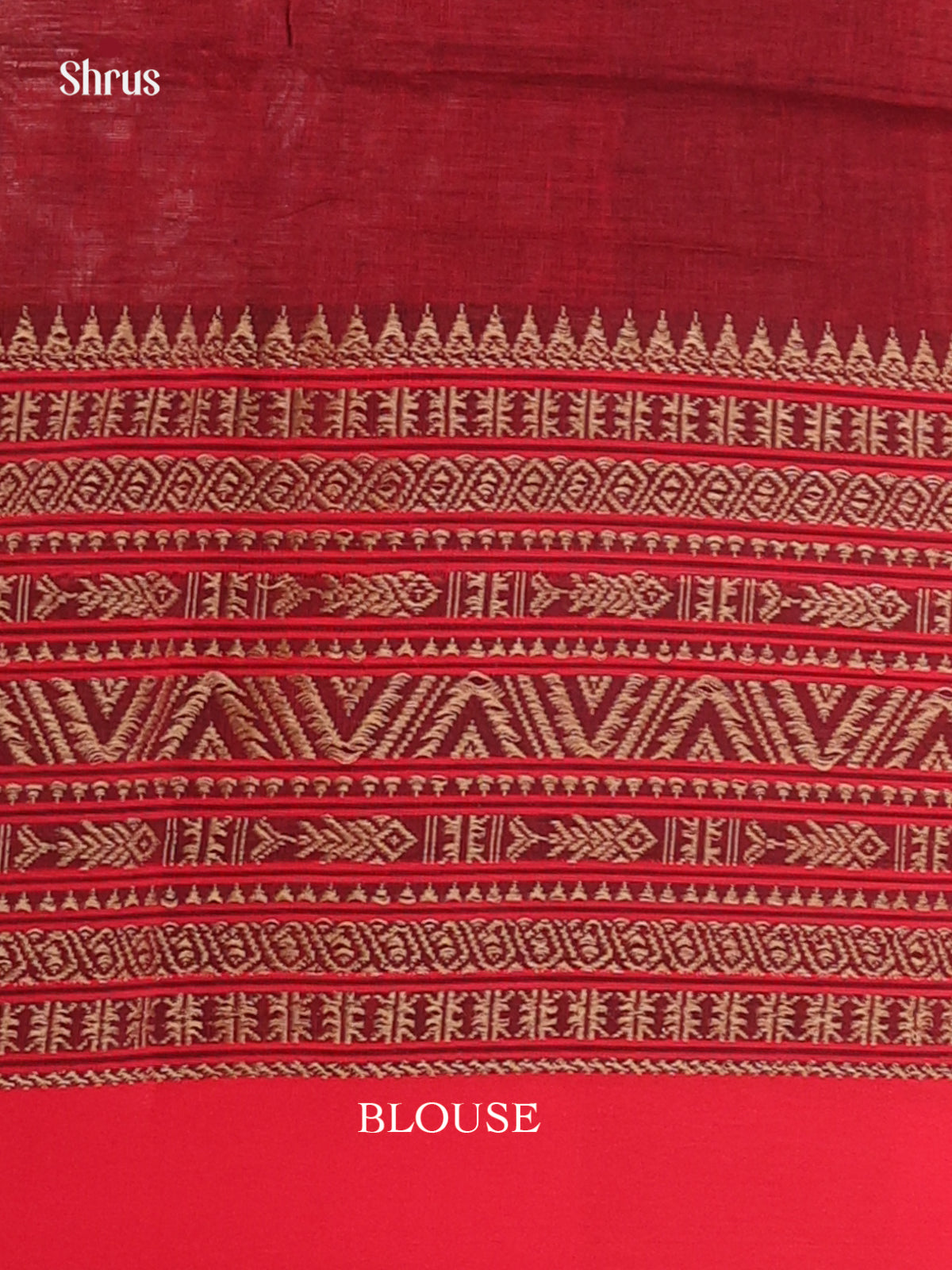 Black & Maroon- Bengal cotton Saree - Shop on Shrus.com