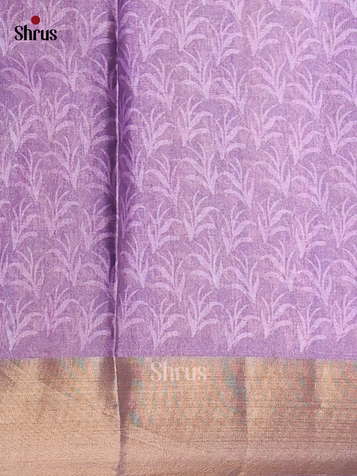 Sandal & Purple - Printed Tussar saree - DCS04452 - Shop on Shrus.com