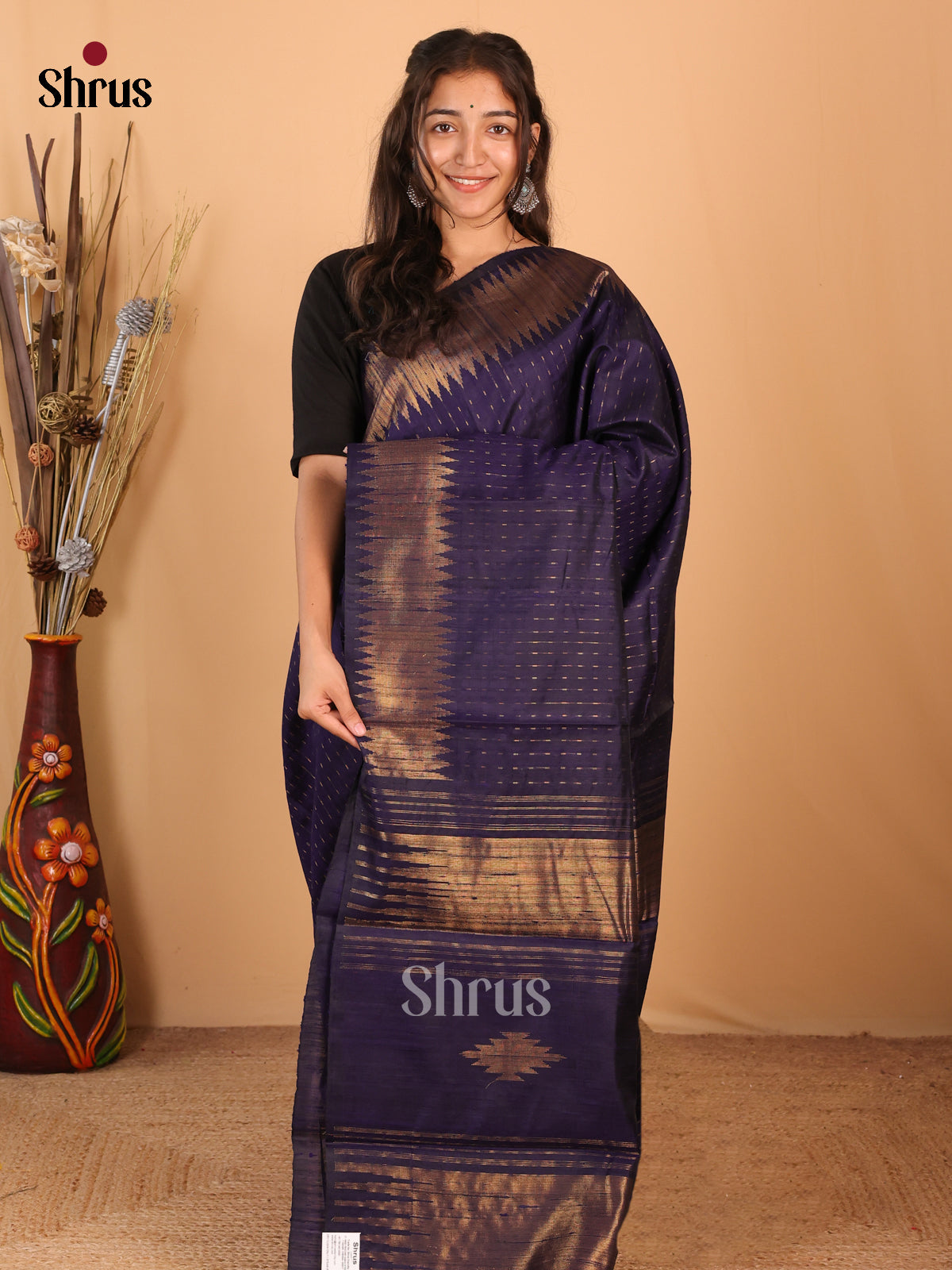 Violet(Single Tone) - Raw Silk Saree - Shop on Shrus.com