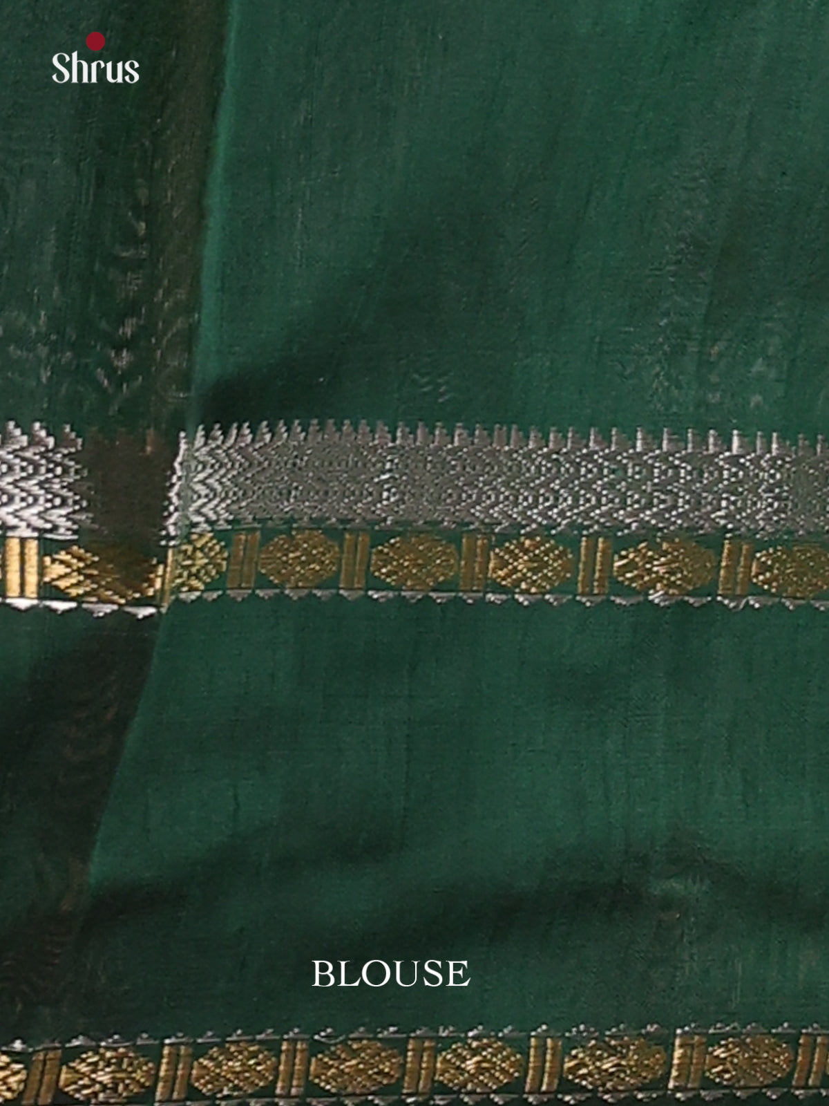 Grey & Green- Raw Silk Saree - Shop on Shrus.com