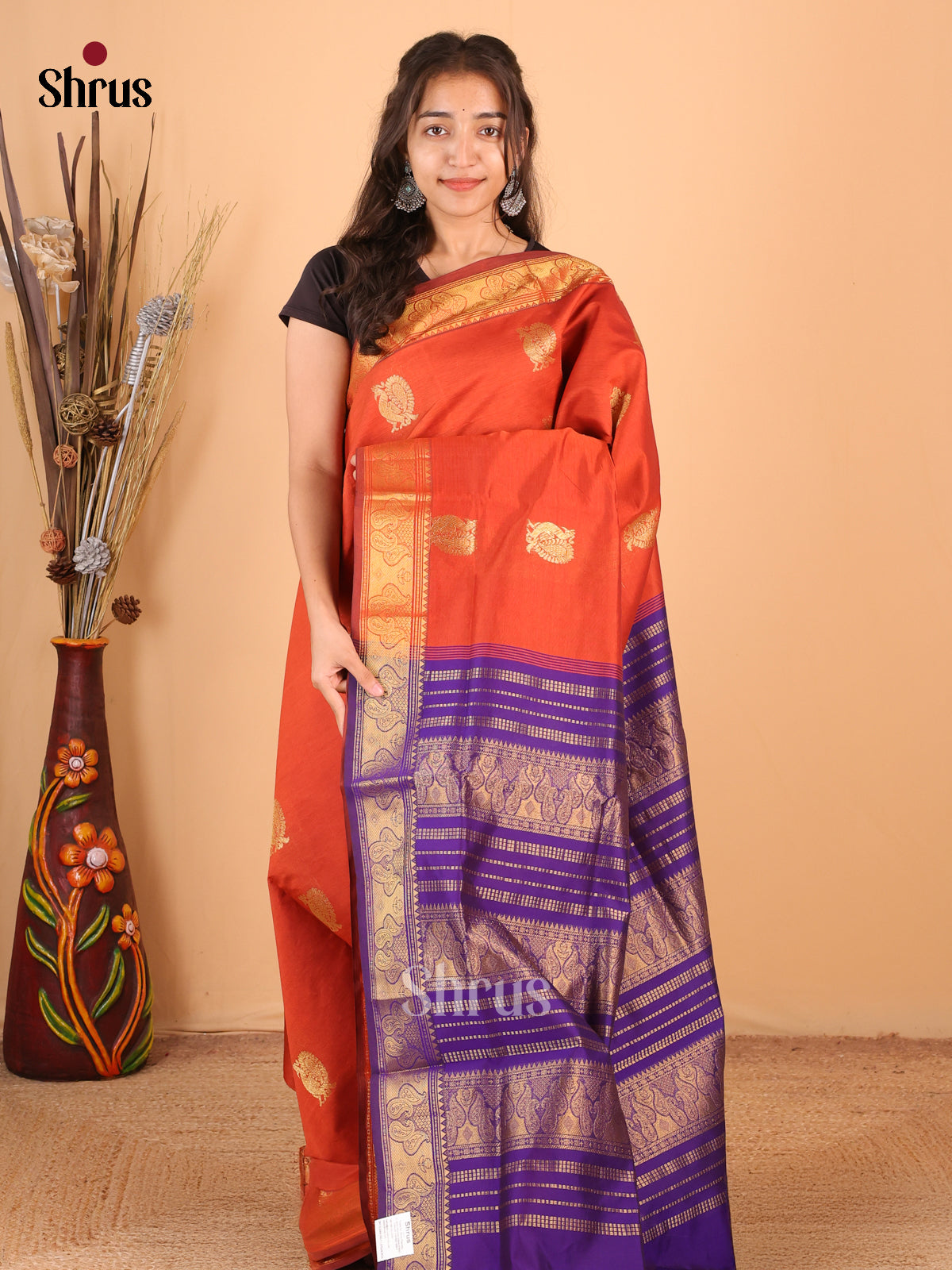 DCS07204 - Silkcotton-halfpure Saree - Shop on Shrus.com