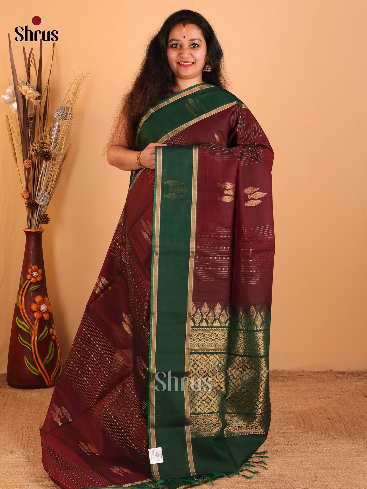 DCS07253 - Silk Cotton  Saree - Shop on Shrus.com