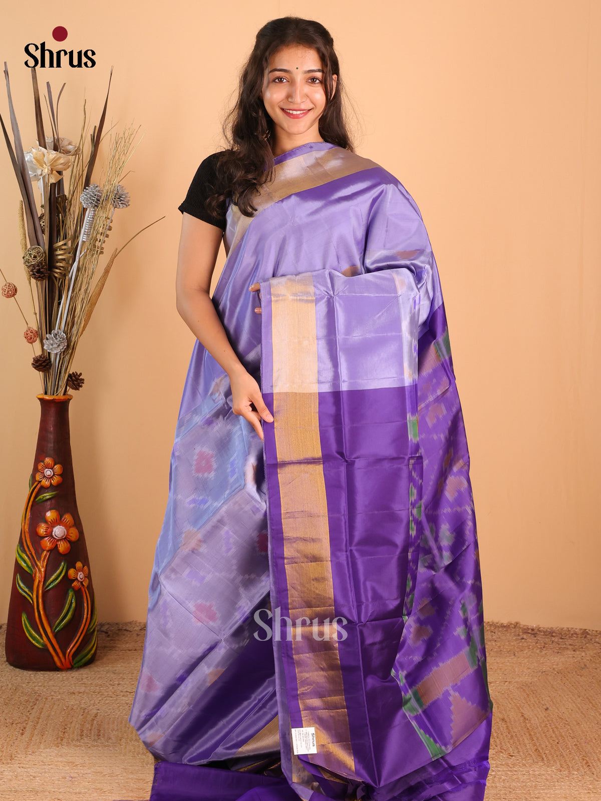 Lavender & Violet - Semi uppada  Saree - Shop on Shrus.com