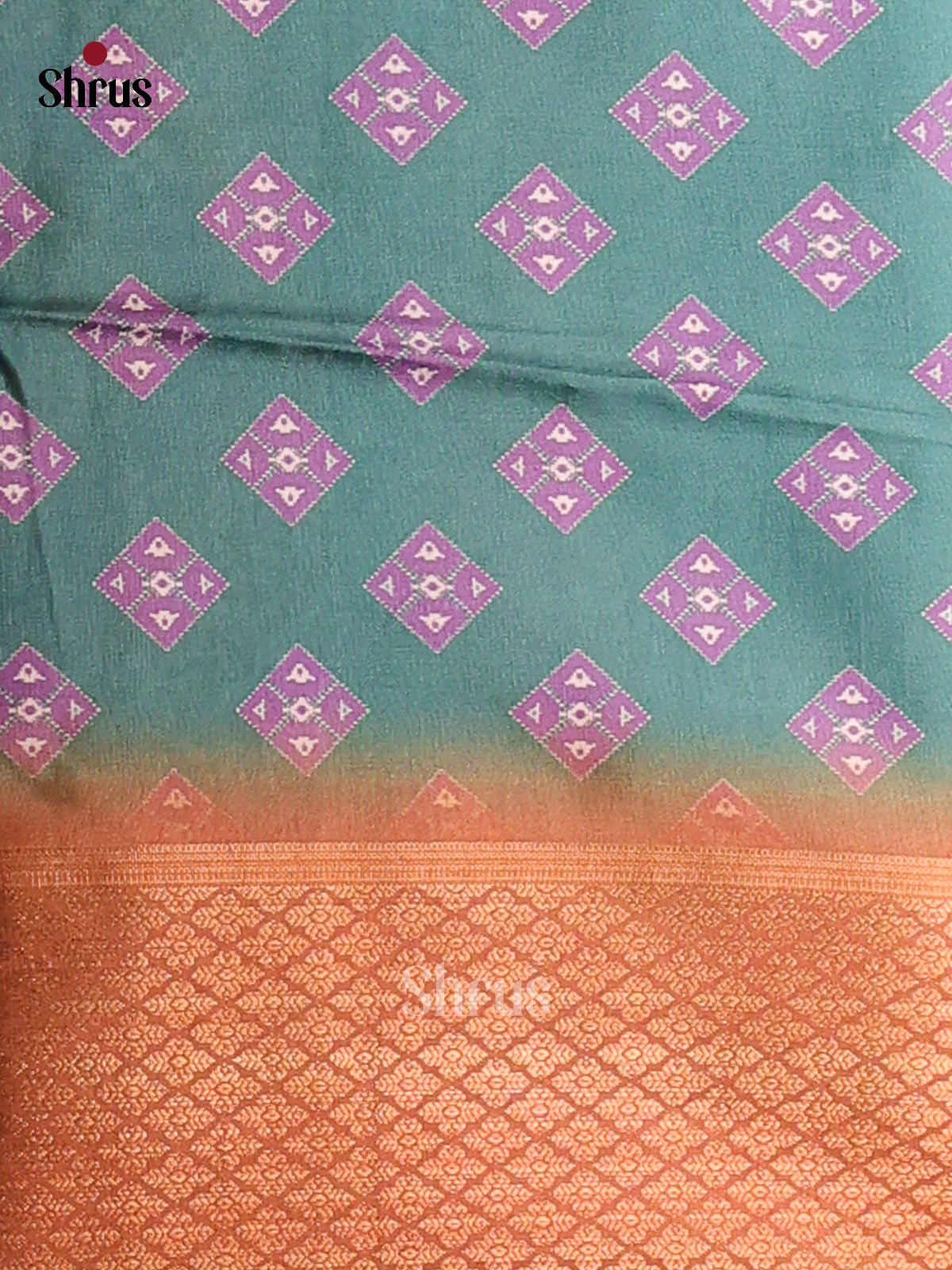 Teal Green & Brown - Champa Semi Tussar Saree - DCS11003 - Shop on Shrus.com