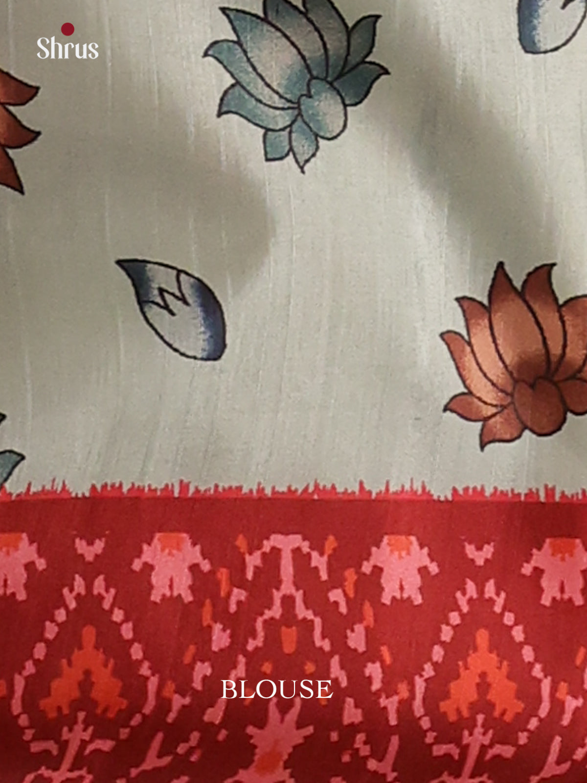 ice blue & Maroon - Champa Semitussar Saree - DCS11025 - Shop on Shrus.com