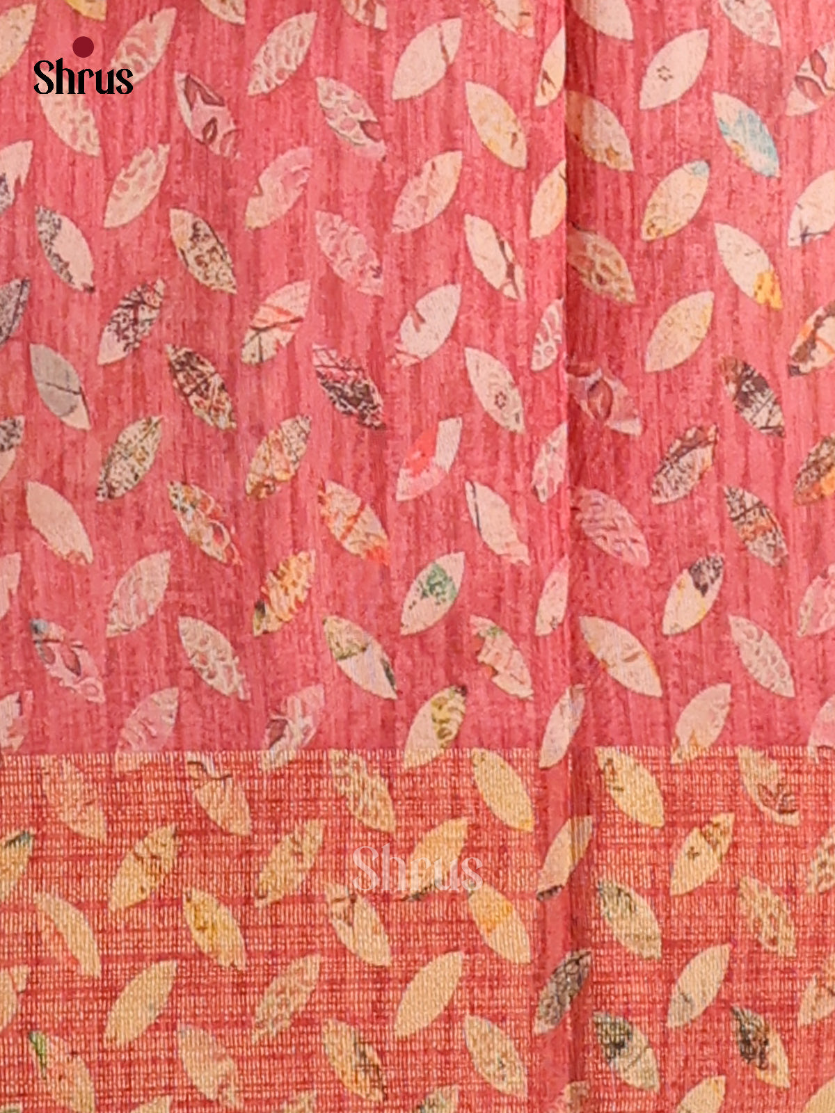 Peach & ruby  Pink - Champa Semitussa Saree - DCS11113 - Shop on Shrus.com