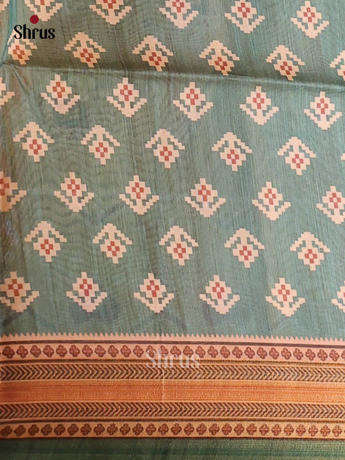 Mustard & Green - Champa Semi Tussar Saree - DCS11151 - Shop on Shrus.com