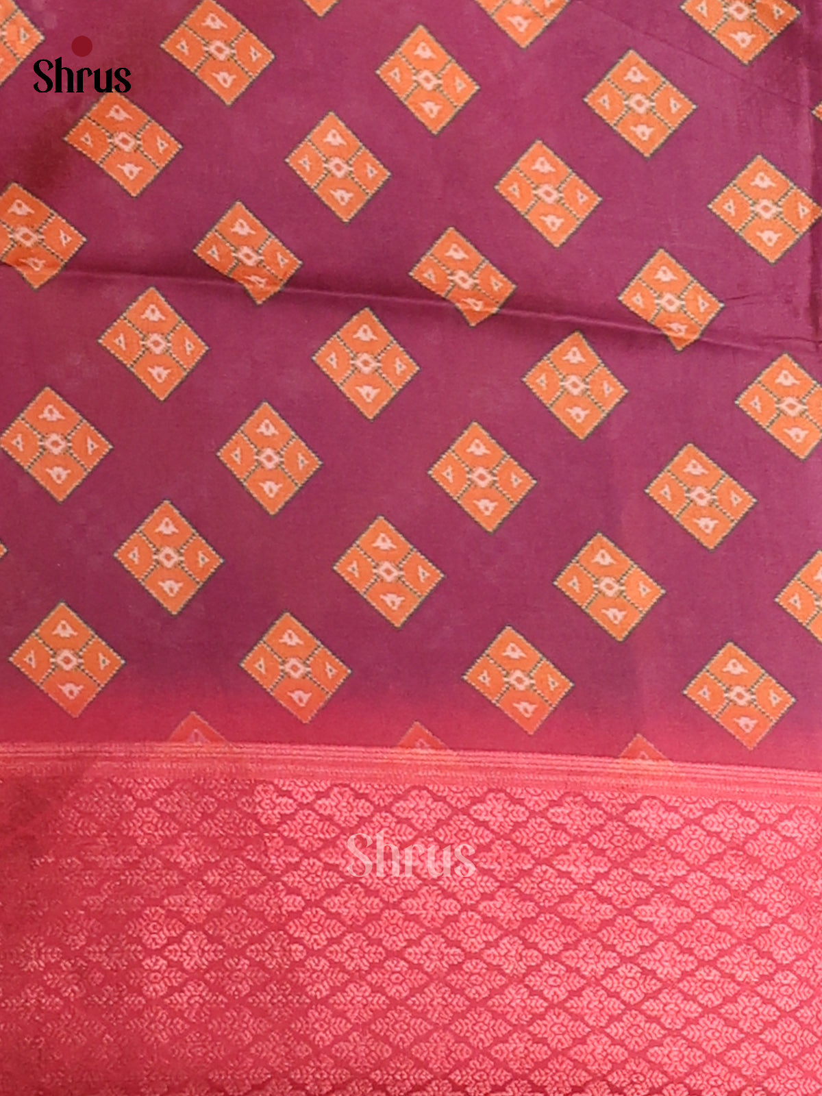 Dark purple & Pink - Champa Semi Tussar Saree - DCS11168 - Shop on Shrus.com