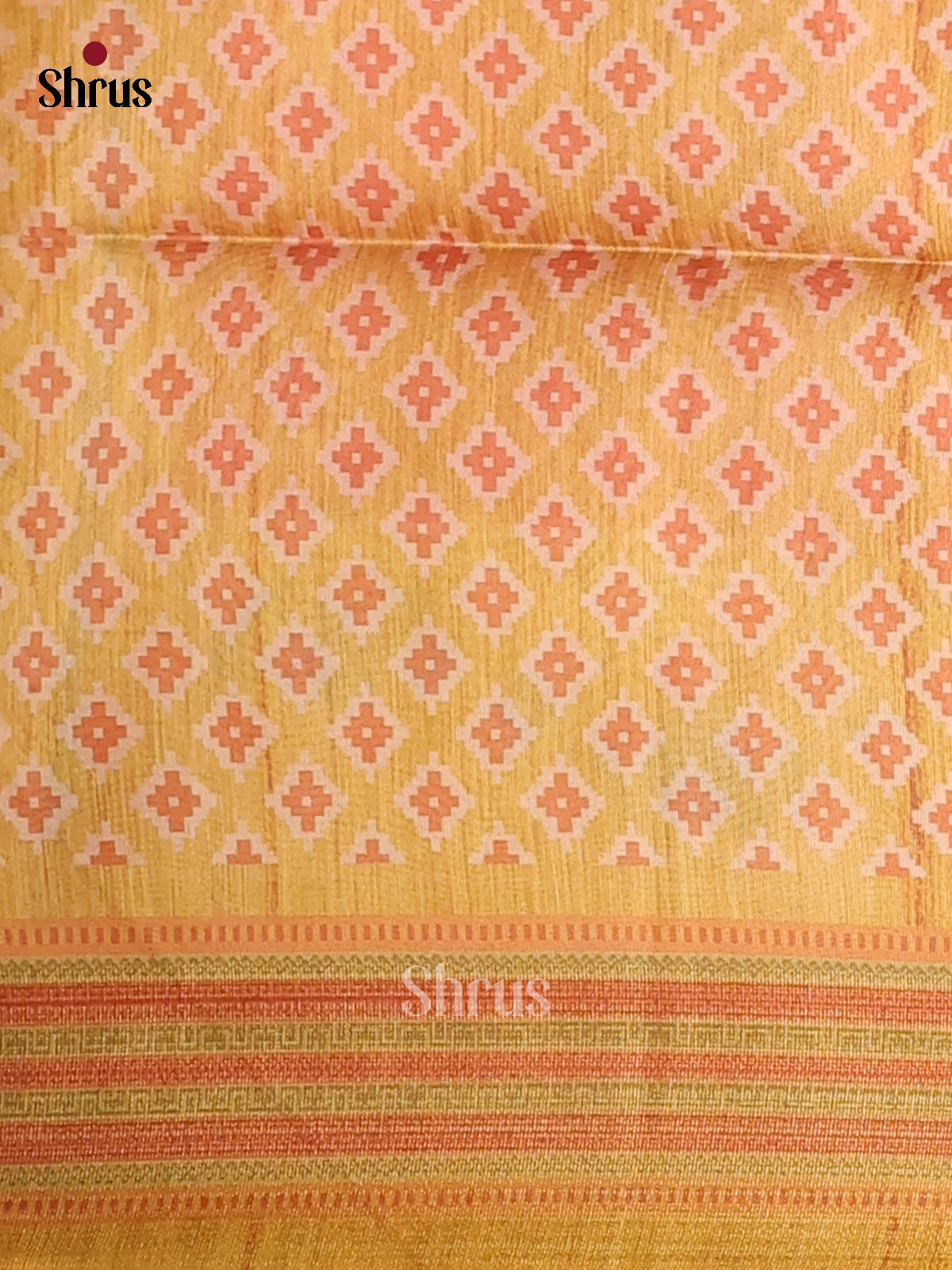 Peach & Mustard - Champa Semi Tussar Saree - DCS11221 - Shop on Shrus.com