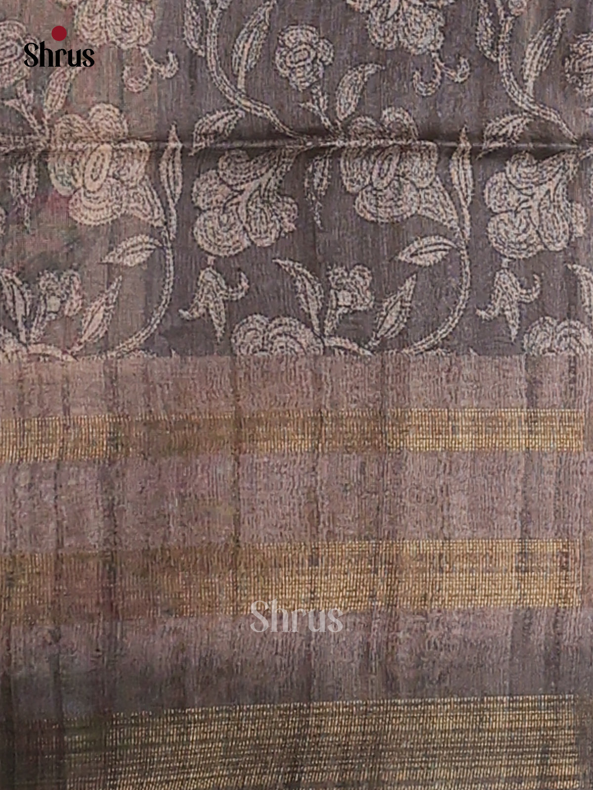 Sandal & Grey - Champa Semitussa Saree - DCS11244 - Shop on Shrus.com