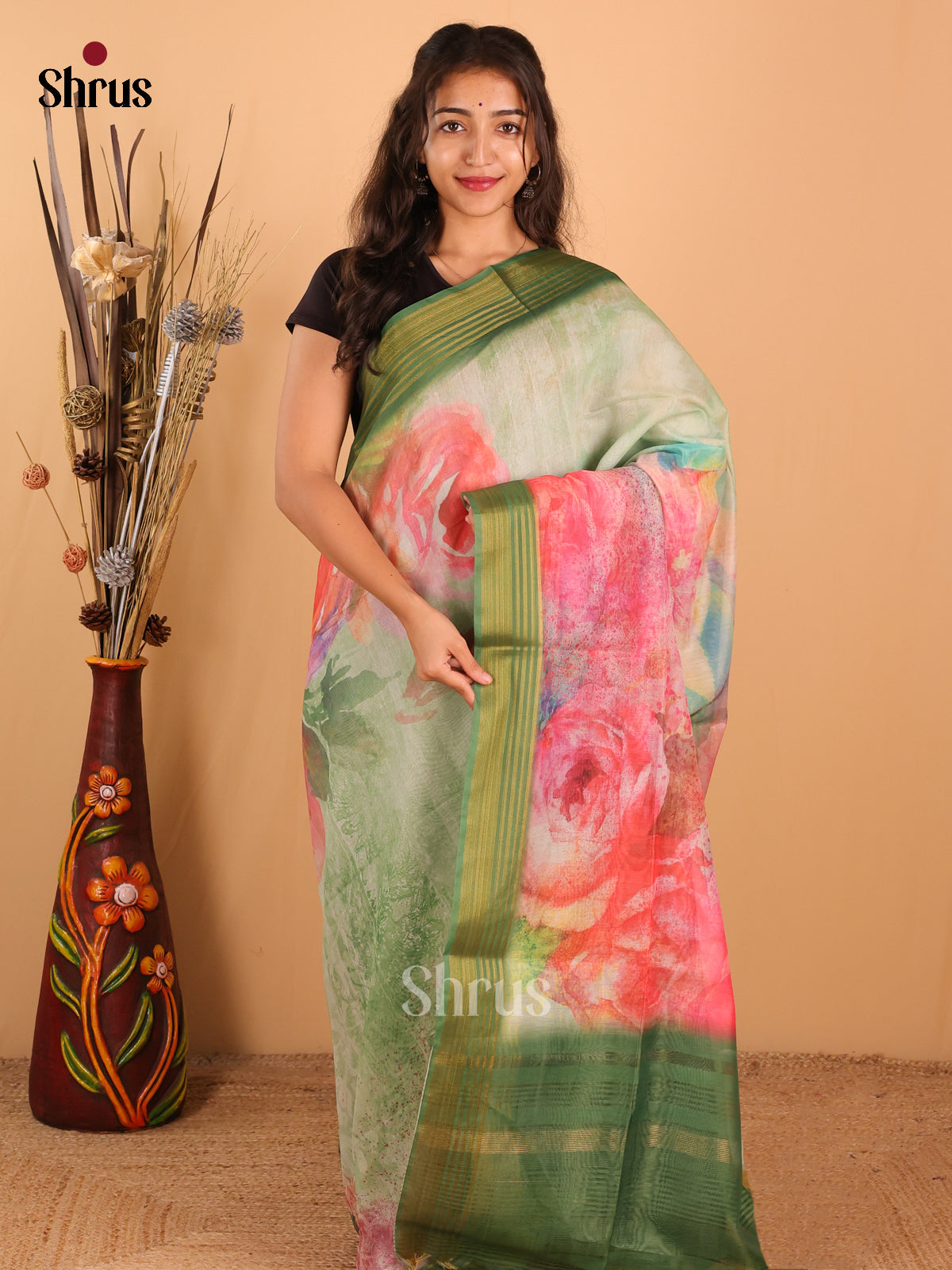 Multi Colour - Champa Semitussa Saree - DCS11276 - Shop on Shrus.com