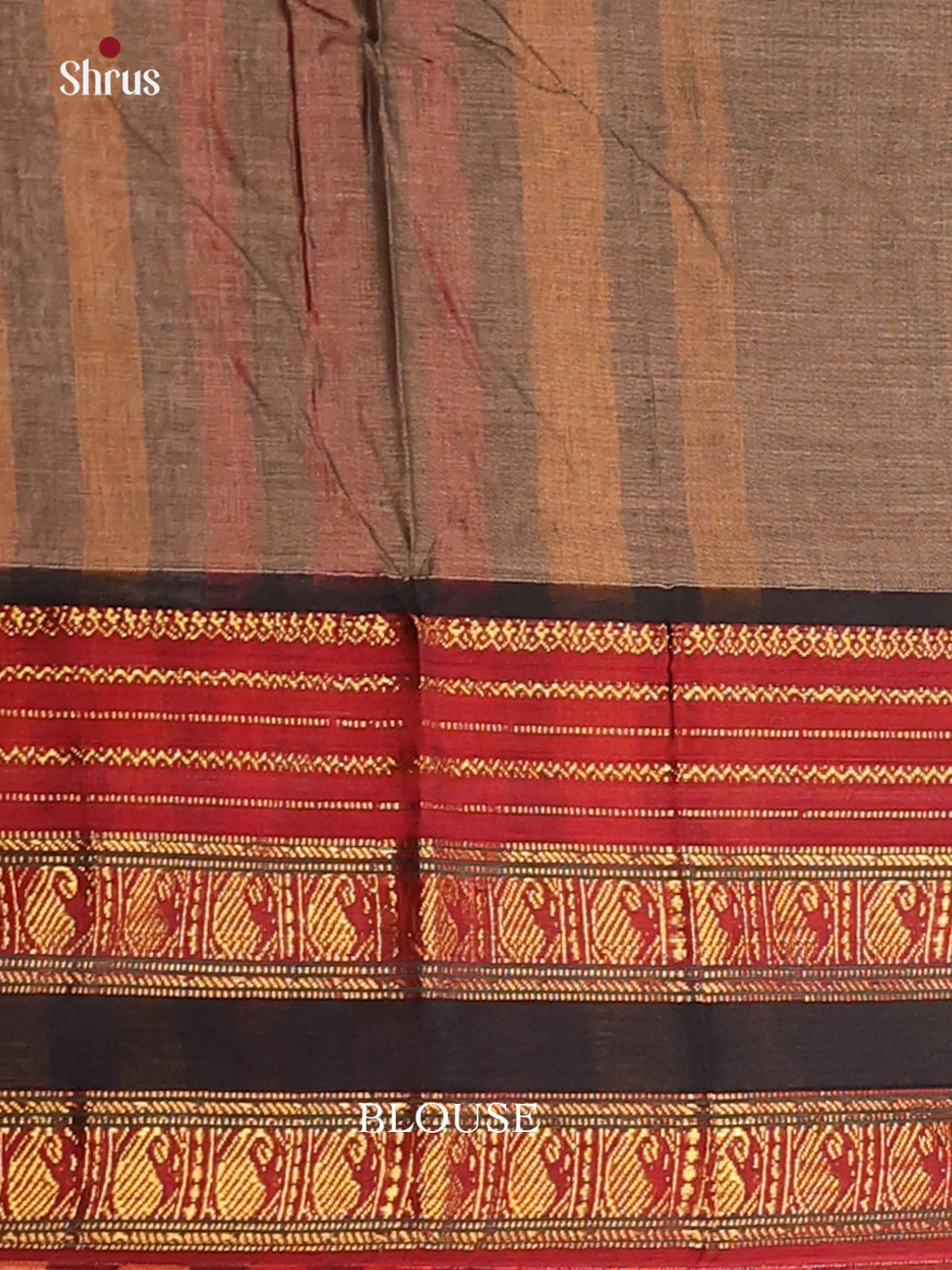 Grey & Black - Narayanpet Cotton  Saree - Shop on Shrus.com