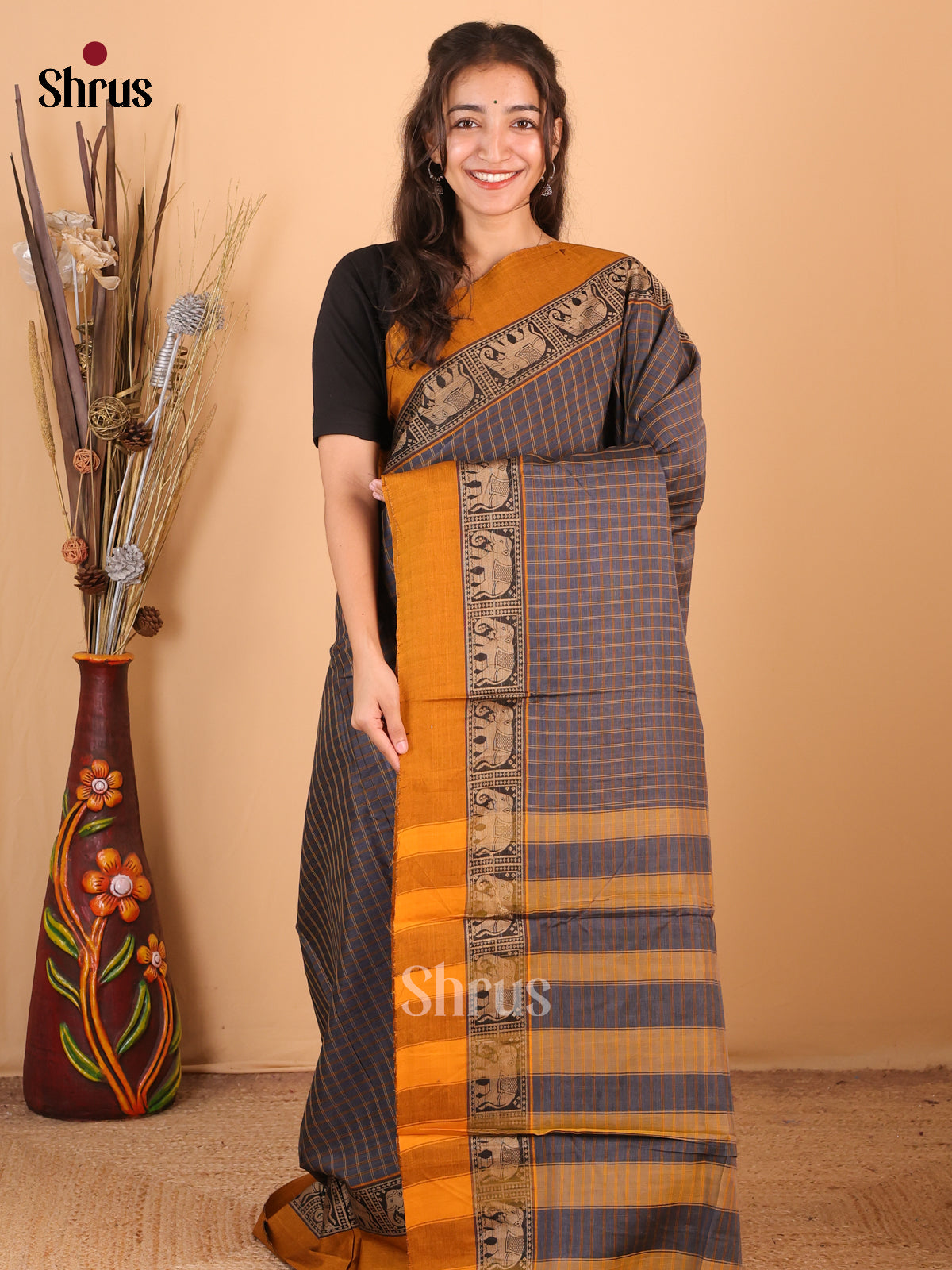 DCS11509 - Narayanpet Cotton  Saree - Shop on Shrus.com